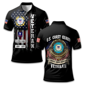 Premium Custom USCG Polo Shirt VPVC213010, Gifts For Coast Guard Veteran, Best Gifts On Father's Day, Armed Forces Day, Independence Day, Veterans Day.