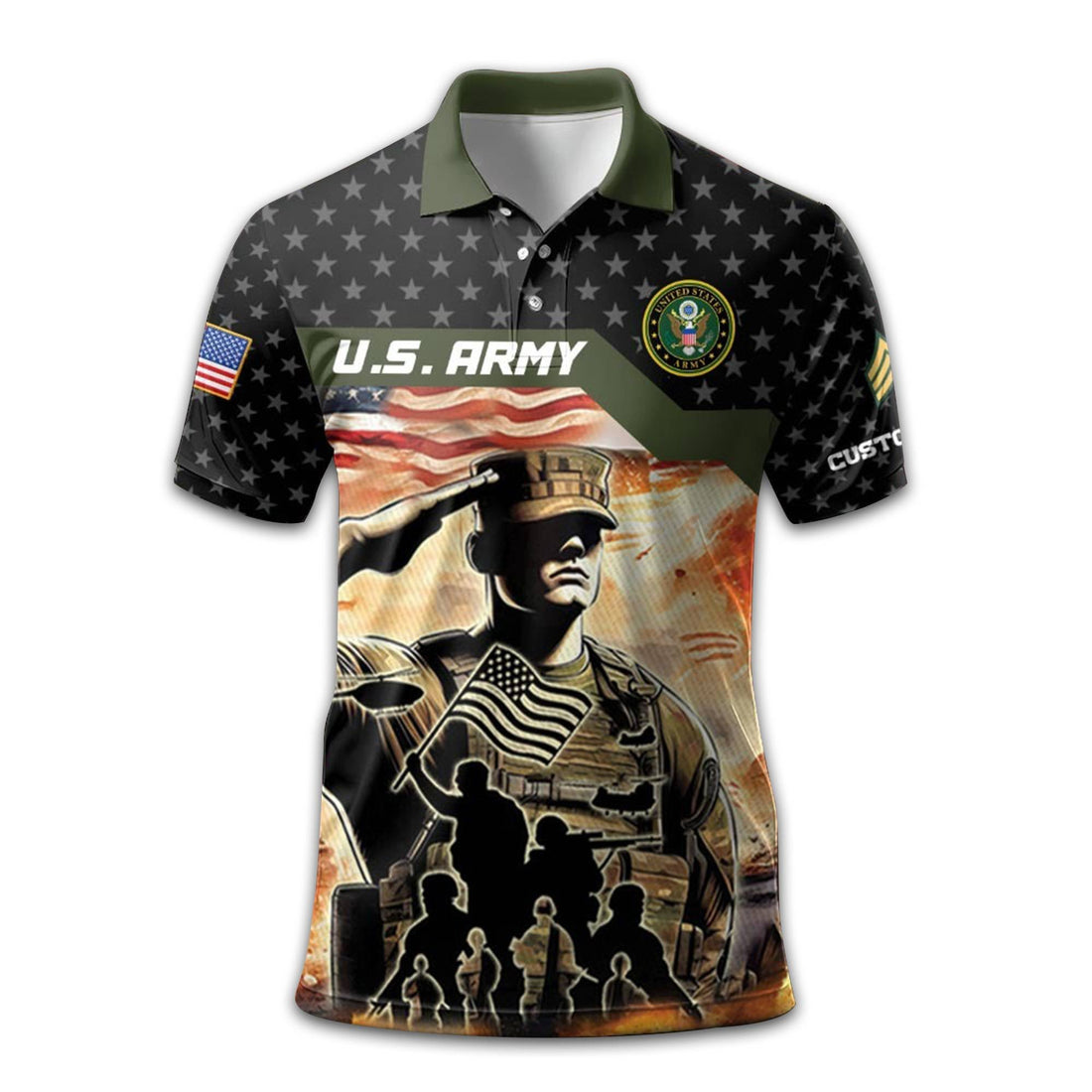 Unique Custom Name, Rank US Army Polo Shirt VPVC213101, Gifts For Army Veteran, Gifts For Dad, For Husband, Best Gifts On Father's Day, Independence Day, Veterans Day.