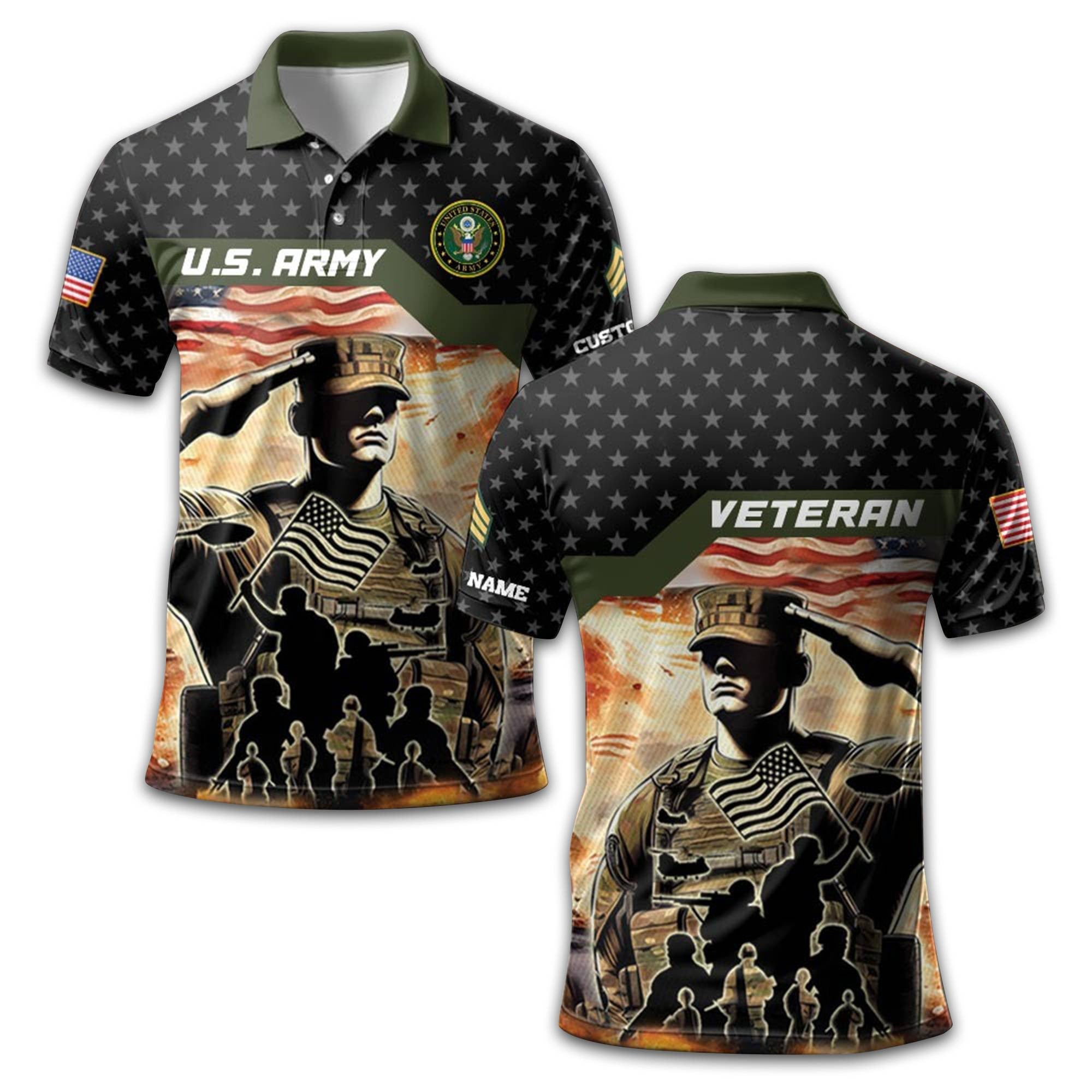 Unique Custom Name, Rank US Army Polo Shirt VPVC213101, Gifts For Army Veteran, Gifts For Dad, For Husband, Best Gifts On Father's Day, Independence Day, Veterans Day.