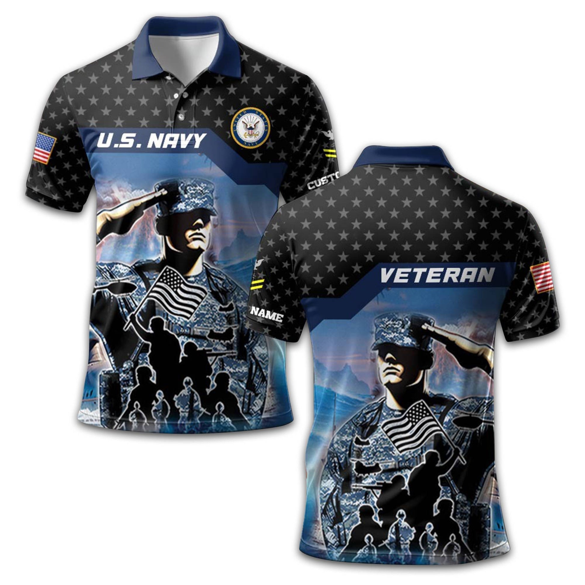 Unique Custom Name, Rank US Navy Polo Shirt VPVC213102, Gifts For Navy Veteran, Gifts For Dad, For Husband, Best Gifts On Father's Day, Independence Day, Veterans Day.