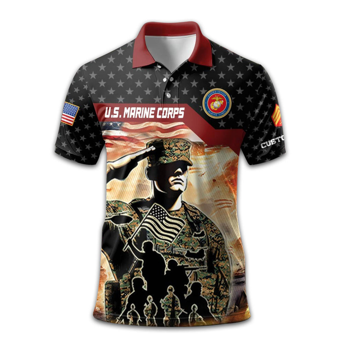 Unique Custom Name, Rank USMC Polo Shirt VPVC213103, Gifts For Marine Veteran, Gifts For Dad, For Husband, Best Gifts On Father's Day, Independence Day, Veterans Day.