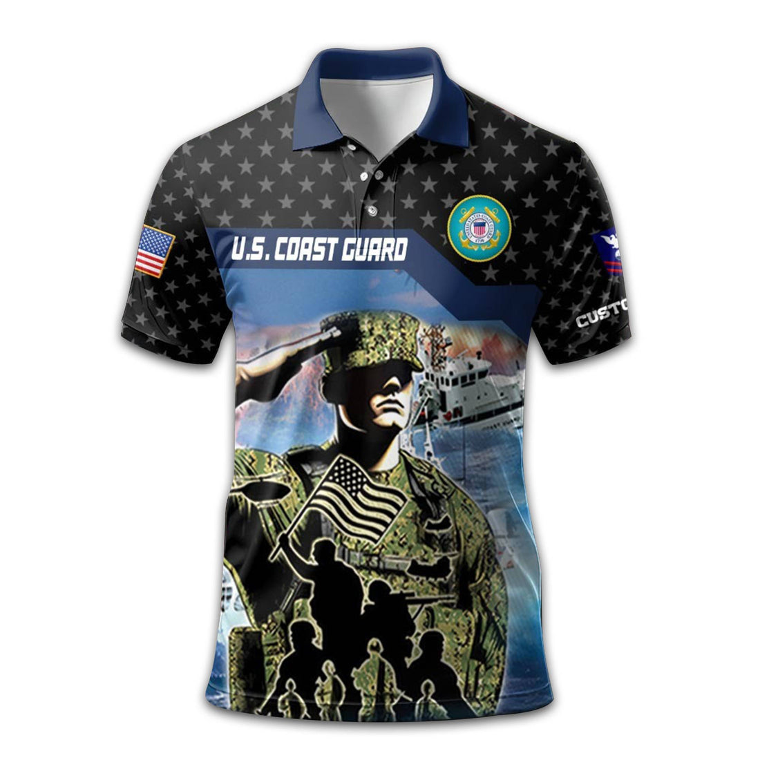 Unique Custom Name, Rank USCG Polo Shirt VPVC213105, Gifts For Coast Guard Veteran, Gifts For Dad, For Husband, Best Gifts On Father's Day, Independence Day, Veterans Day.