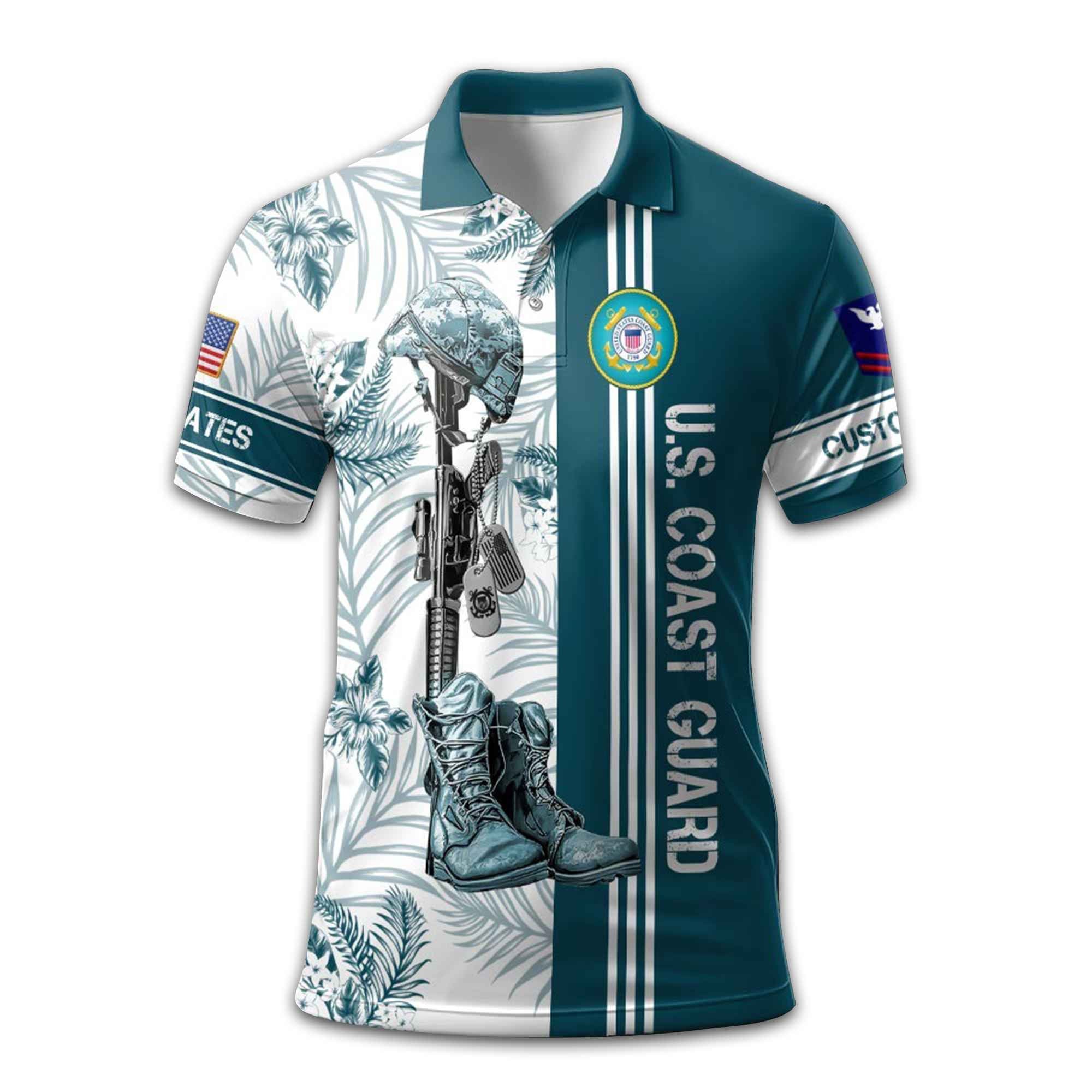 USCG Custom Polo Shirt VPVC213110, Gifts For Coast Guard Veteran, Best Gifts On Father's Day, Armed Forces Day, Independence Day, Veterans Day.