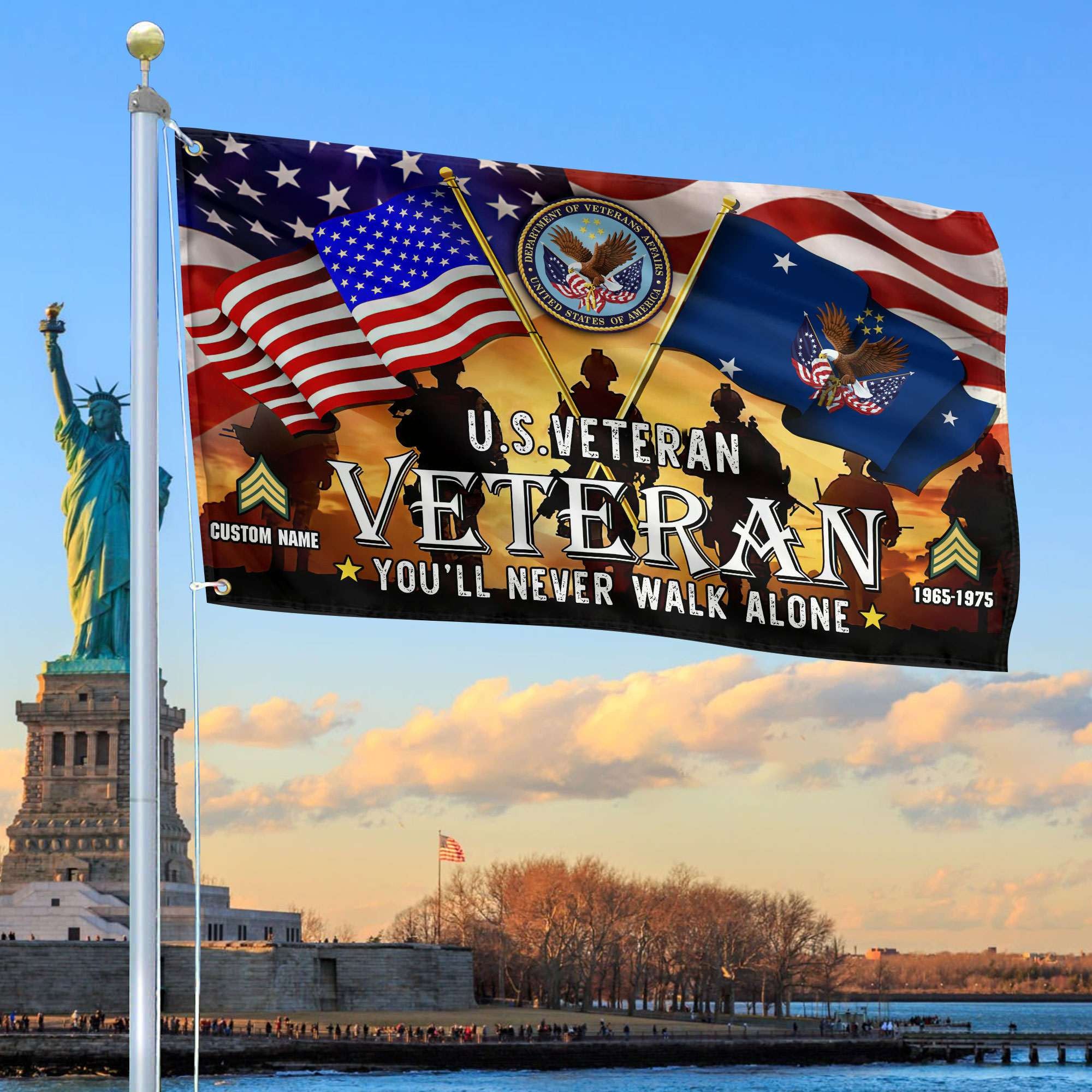 Premium Custom US Veteran Grommet Flag, Gift For US Veteran VPVC106607, Gifts For Dad, For Husband, Best Gifts On Father's Day, Independence Day, Veterans Day.