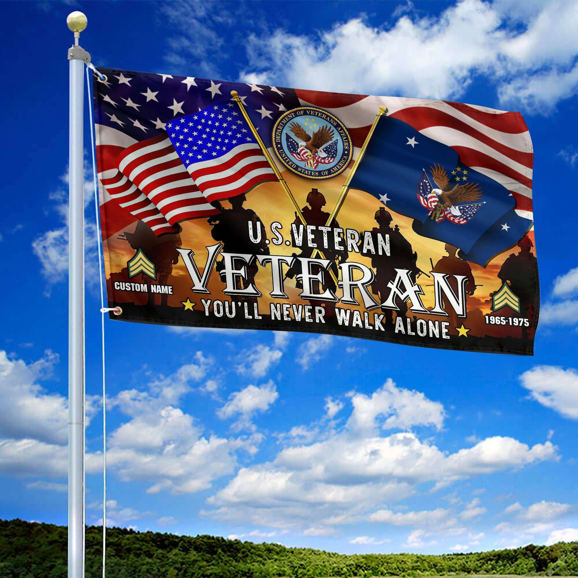 Premium Custom US Veteran Grommet Flag, Gift For US Veteran VPVC106607, Gifts For Dad, For Husband, Best Gifts On Father's Day, Independence Day, Veterans Day.