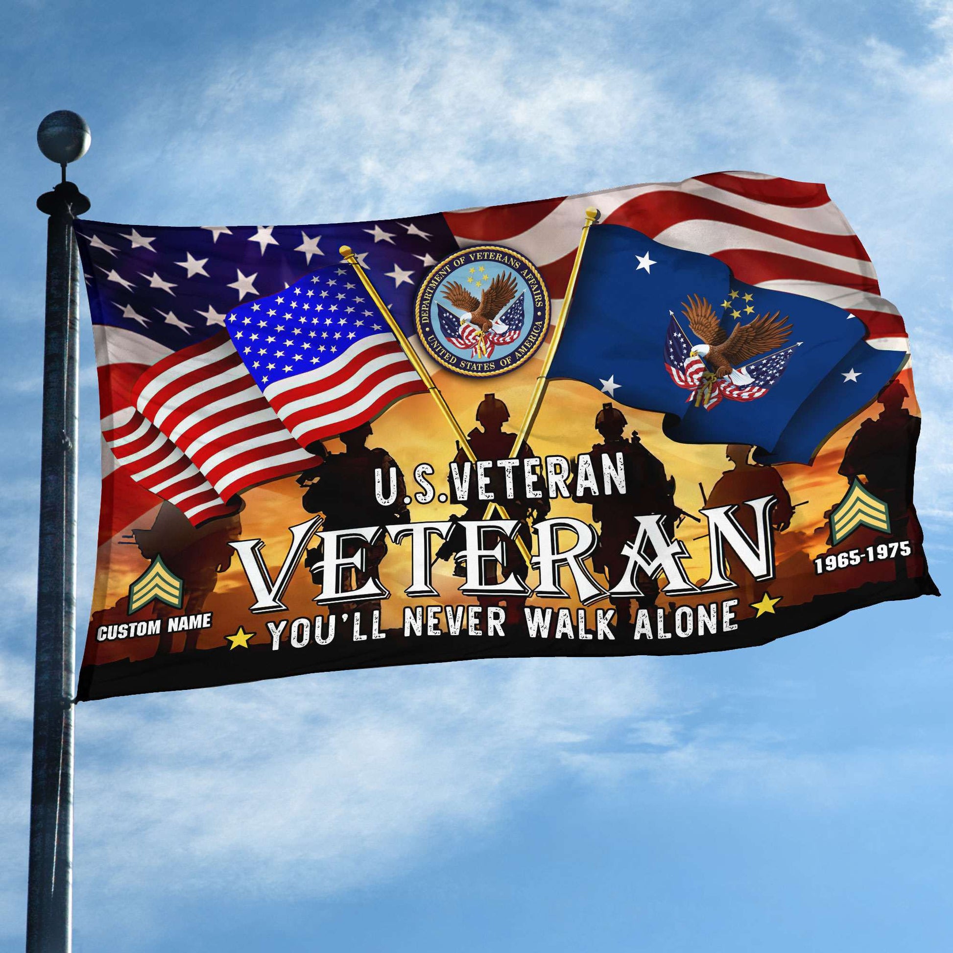 Premium Custom US Veteran Grommet Flag, Gift For US Veteran VPVC106607, Gifts For Dad, For Husband, Best Gifts On Father's Day, Independence Day, Veterans Day.