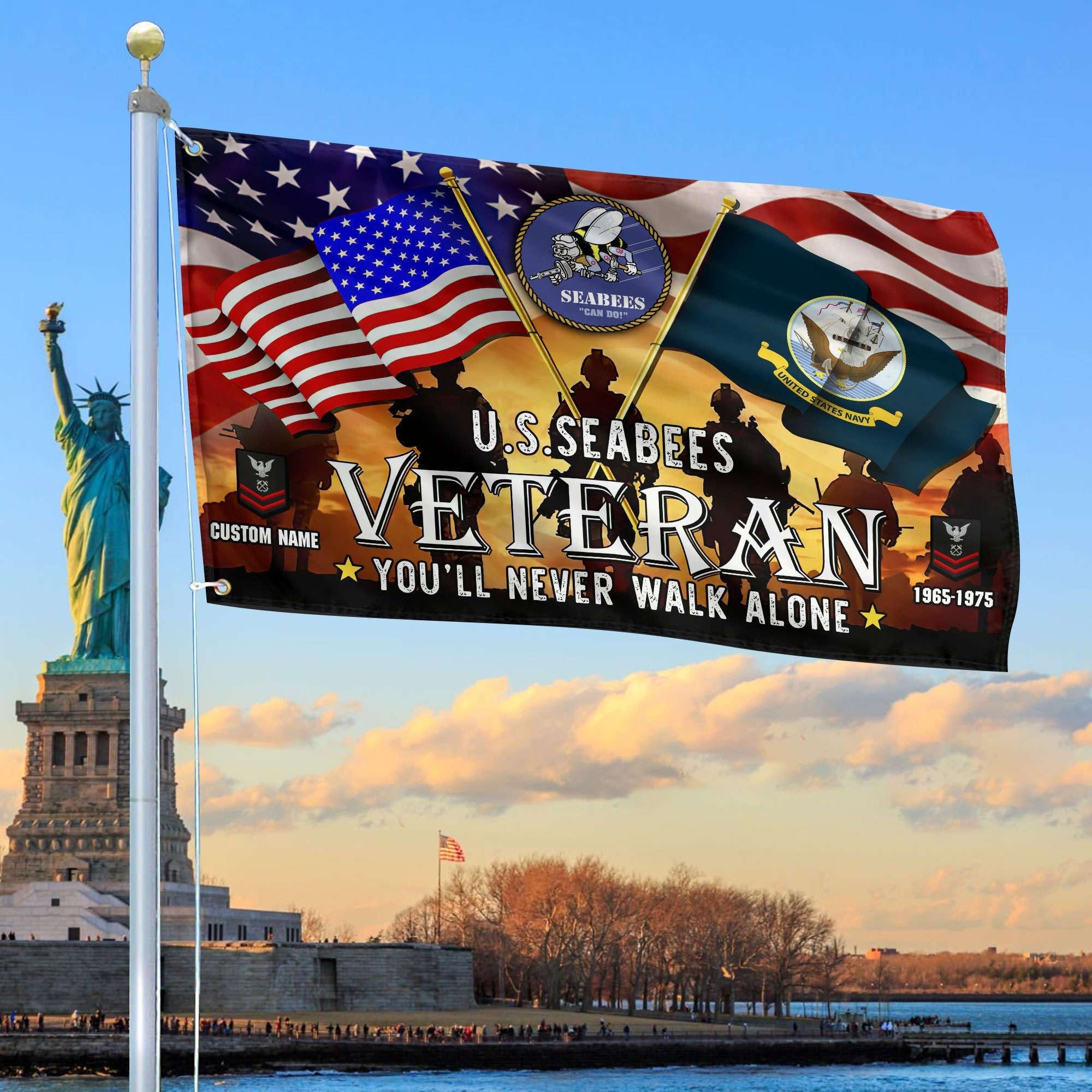 Premium Custom US Seabees Grommet Flag, Gift For Seabees Veteran VPVC106609, Gifts For Dad, For Husband, Best Gifts On Father's Day, Independence Day, Veterans Day.