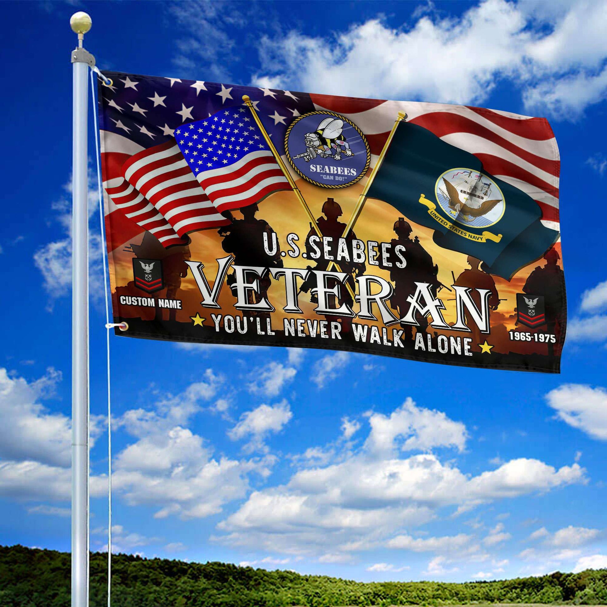Premium Custom US Seabees Grommet Flag, Gift For Seabees Veteran VPVC106609, Gifts For Dad, For Husband, Best Gifts On Father's Day, Independence Day, Veterans Day.