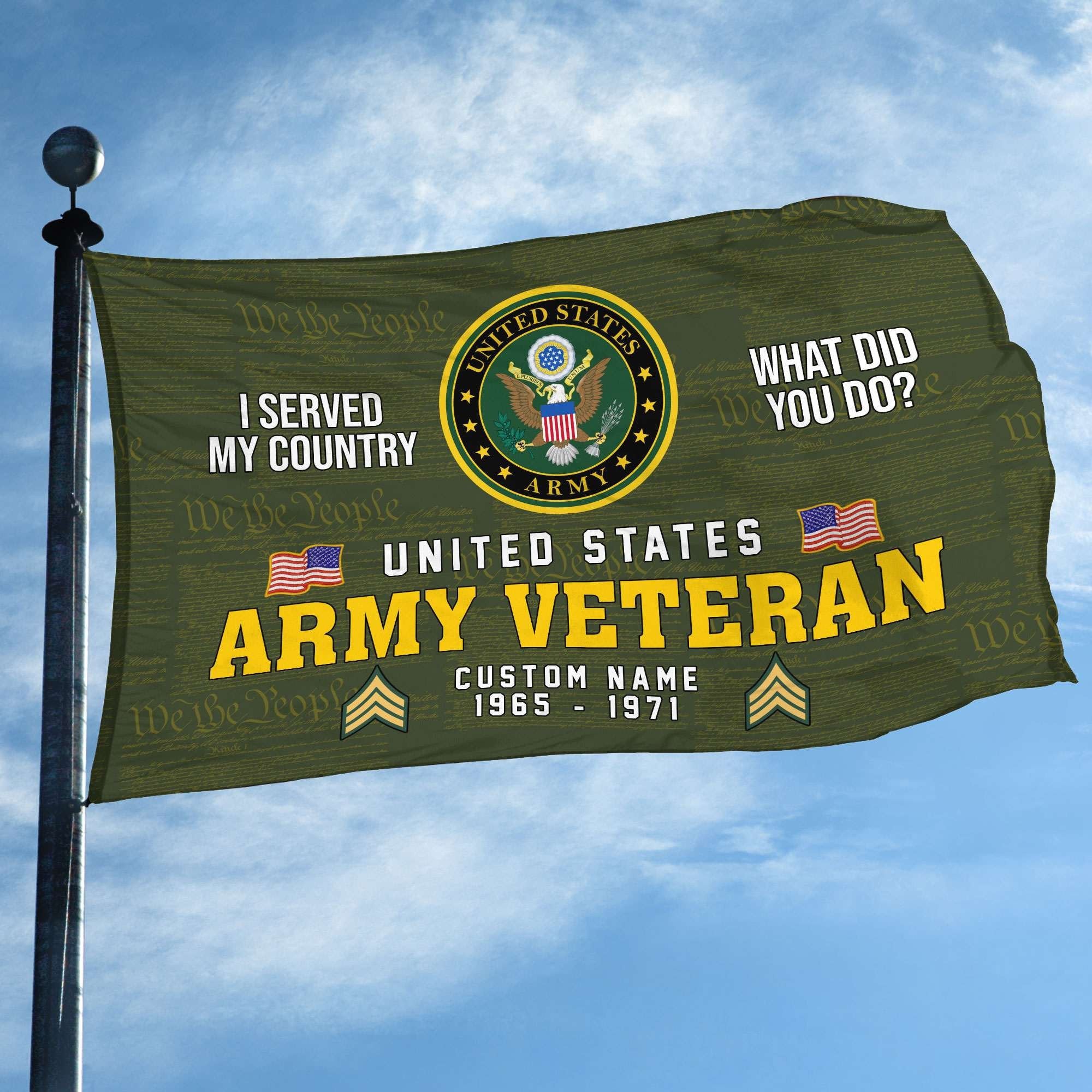 Unique Custom Name, Rank, Year, US Army Grommet Flag, Gift For Army Veteran VPVC106701, Gifts For Dad, For Husband, Best Gifts On Father's Day, Independence Day, Veterans Day.