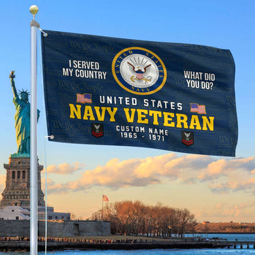 Unique Custom Name, Rank, Year, US Navy Grommet Flag VPVC106702, Gift For Navy Veteran, Gifts For Dad, For Husband, Best Gifts On Father's Day, Independence Day, Veterans Day.