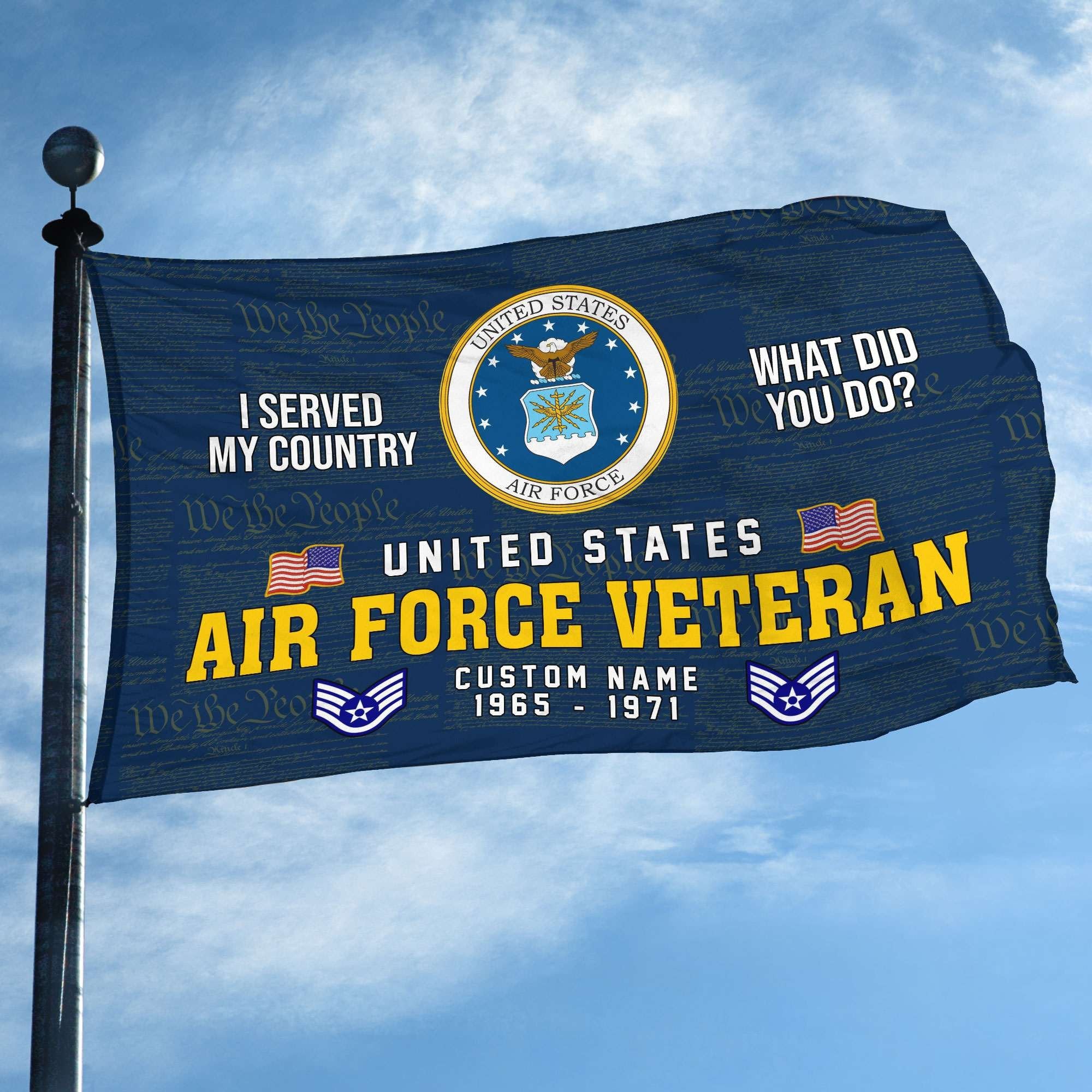 Unique Custom Name, Rank, Year, USAF Grommet Flag VPVC106712, Gift For Air Force Veteran, Gifts For Dad, For Husband, Best Gifts On Father's Day, Independence Day, Veterans Day.