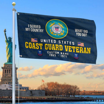 Unique Custom Name, Rank, Year, USCG Grommet Flag VPVC106705, Gift For Coast Guard Veteran, Gifts For Dad, For Husband, Best Gifts On Father's Day, Independence Day, Veterans Day.