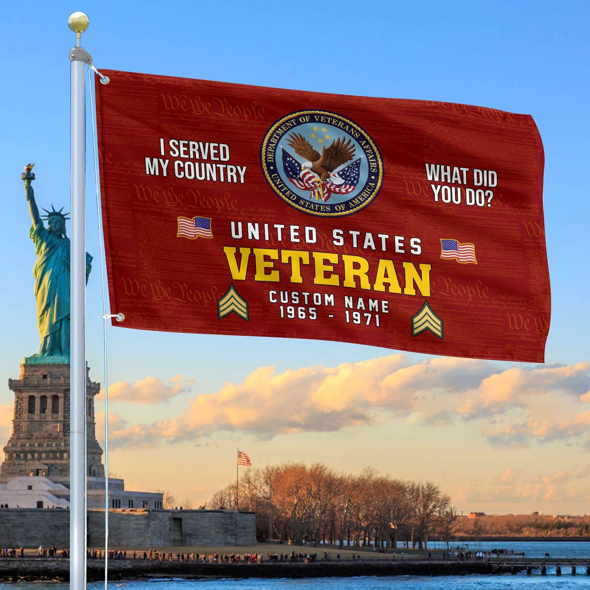 Unique Custom Name, Rank, Year, US Veteran Grommet Flag VPVC106707, Gift For US Veteran, Gifts For Dad, For Husband, Best Gifts On Father's Day, Independence Day, Veterans Day.