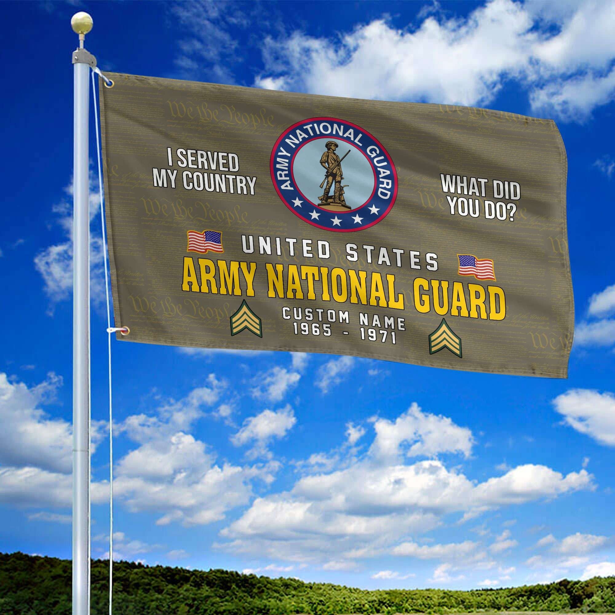 Unique Custom Name, Rank, Year, Army National Guard Grommet Flag VPVC106708, Gift For Army National Guard Veteran, Gifts For Dad, For Husband, Best Gifts On Father's Day, Independence Day, Veterans Day.