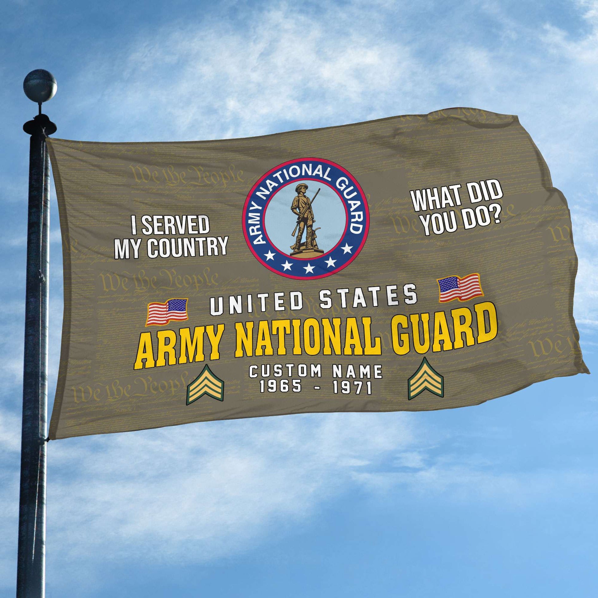 Unique Custom Name, Rank, Year, Army National Guard Grommet Flag VPVC106708, Gift For Army National Guard Veteran, Gifts For Dad, For Husband, Best Gifts On Father's Day, Independence Day, Veterans Day.