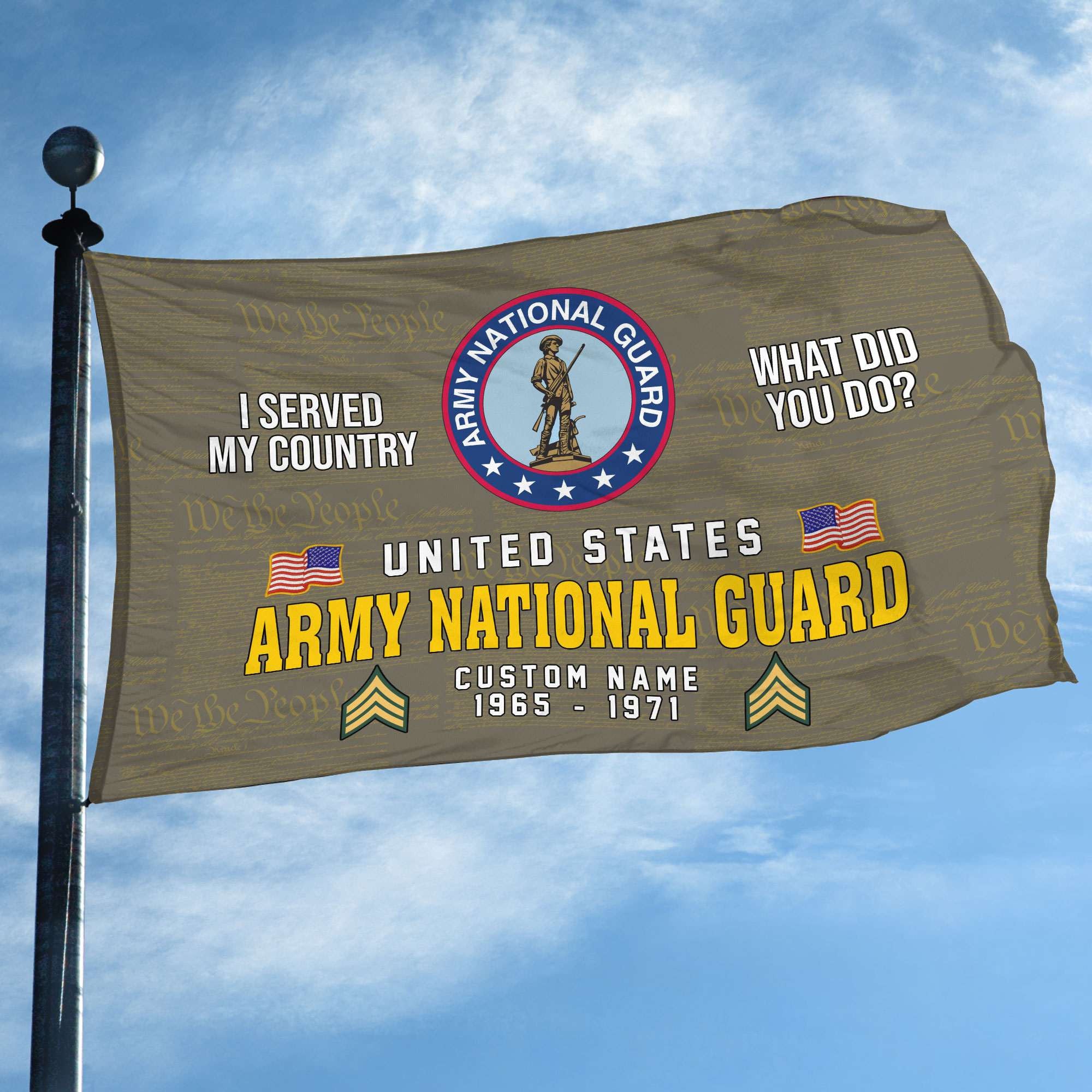 Unique Custom Name, Rank, Year, Army National Guard Grommet Flag VPVC106708, Gift For Army National Guard Veteran, Gifts For Dad, For Husband, Best Gifts On Father's Day, Independence Day, Veterans Day.