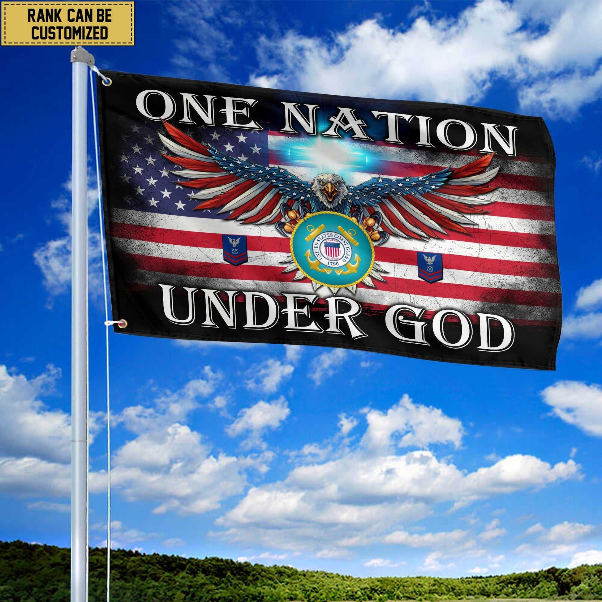 Unique Custom USCG Grommet Flag VPVC105105, Gift For Coast Guard Veteran, Gifts For Dad, For Husband, Best Gifts On Father's Day, Independence Day, Veterans Day.