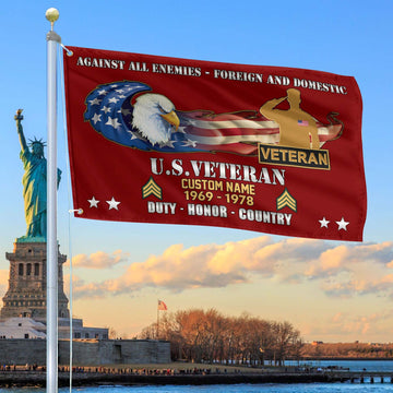 Unique Custom Name, Rank, Year, US Veteran Grommet Flag VPVC108007, Gift For US Veteran, Gifts For Dad, For Husband, Best Gifts On Father's Day, Independence Day, Veterans Day.