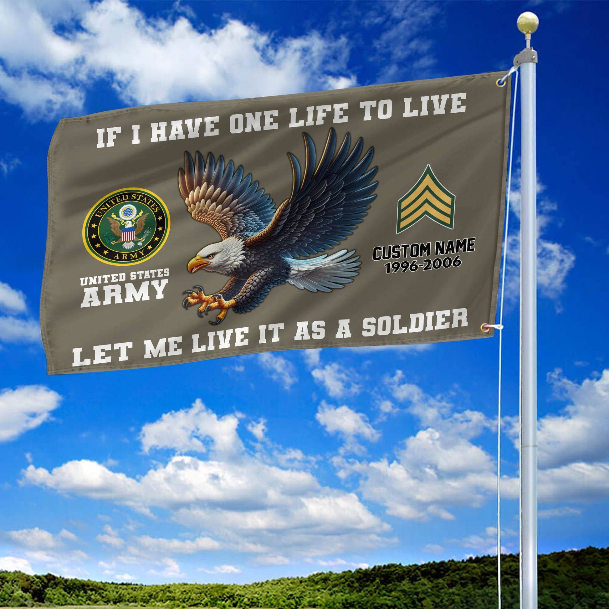 Unique Custom US Army Grommet Flag VPVC108210, Gift For Army Veteran, Gifts For Dad, For Husband, Best Gifts On Father's Day, Independence Day, Veterans Day.