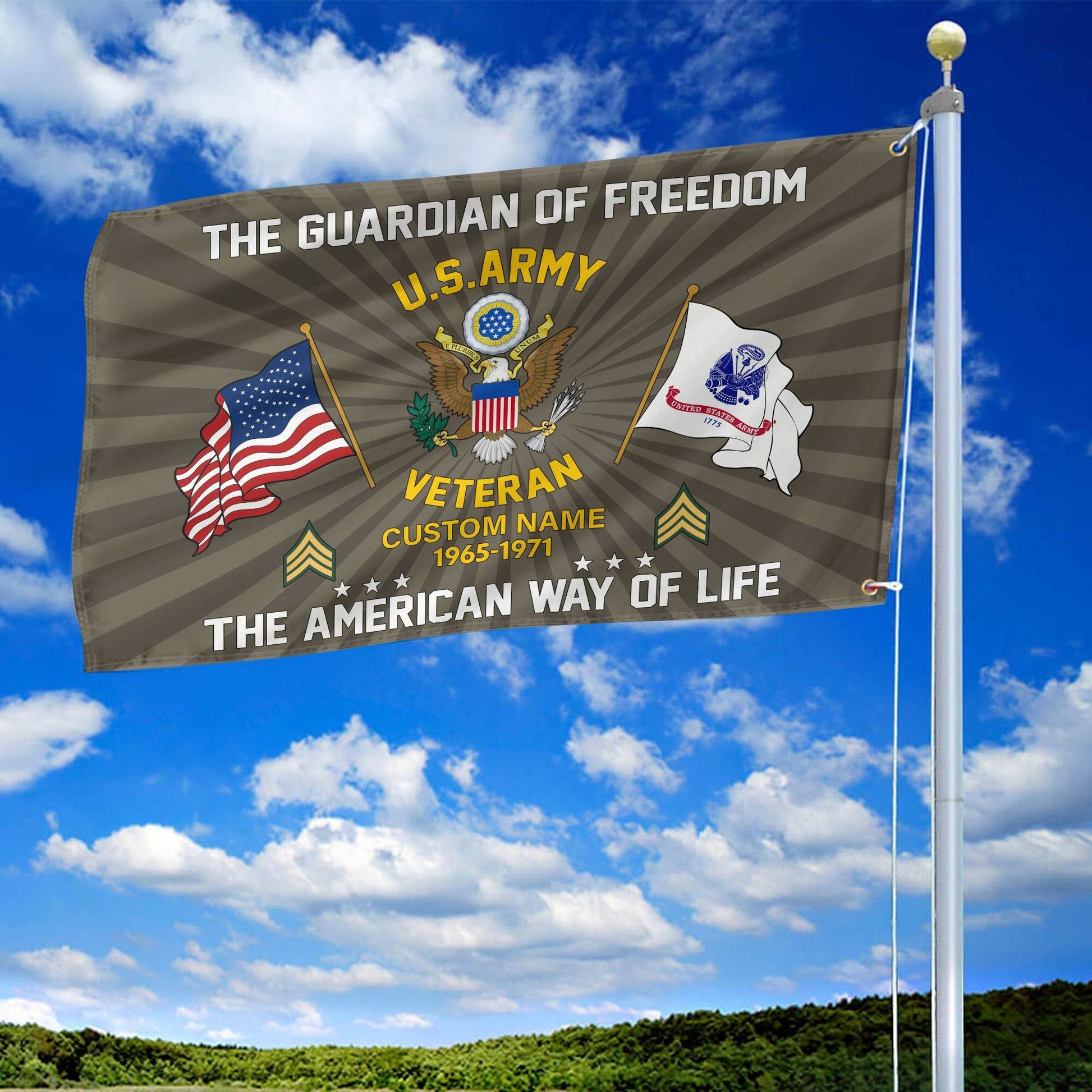 US Army Custom Grommet Flag VPVC108310, Gifts For Army Veteran, Best Gifts On Father's Day, Armed Forces Day, Independence Day, Veterans Day.