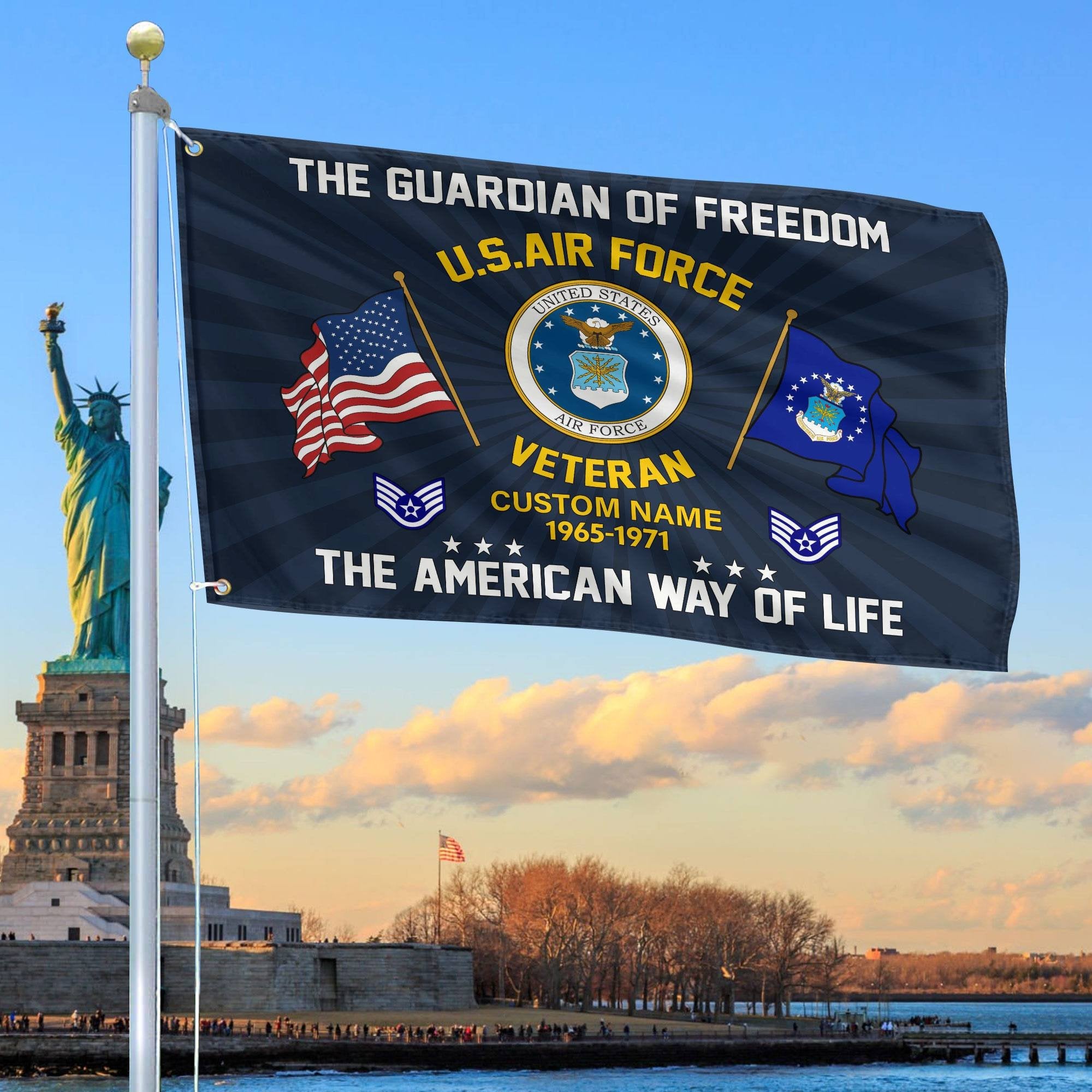 USAF Custom Grommet Flag VPVC108304, Gifts For Air Force Veteran, Best Gifts On Father's Day, Armed Forces Day, Independence Day, Veterans Day.