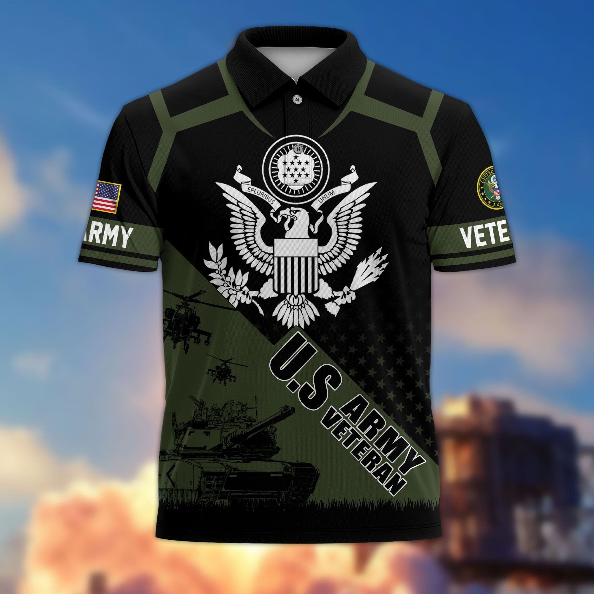 Premium US Veterans Polo Shirt BPHN050311, Gifts For US Veterans, Gifts On Father's Day, Independence Day, Armed Forces Day, Veterans Day.