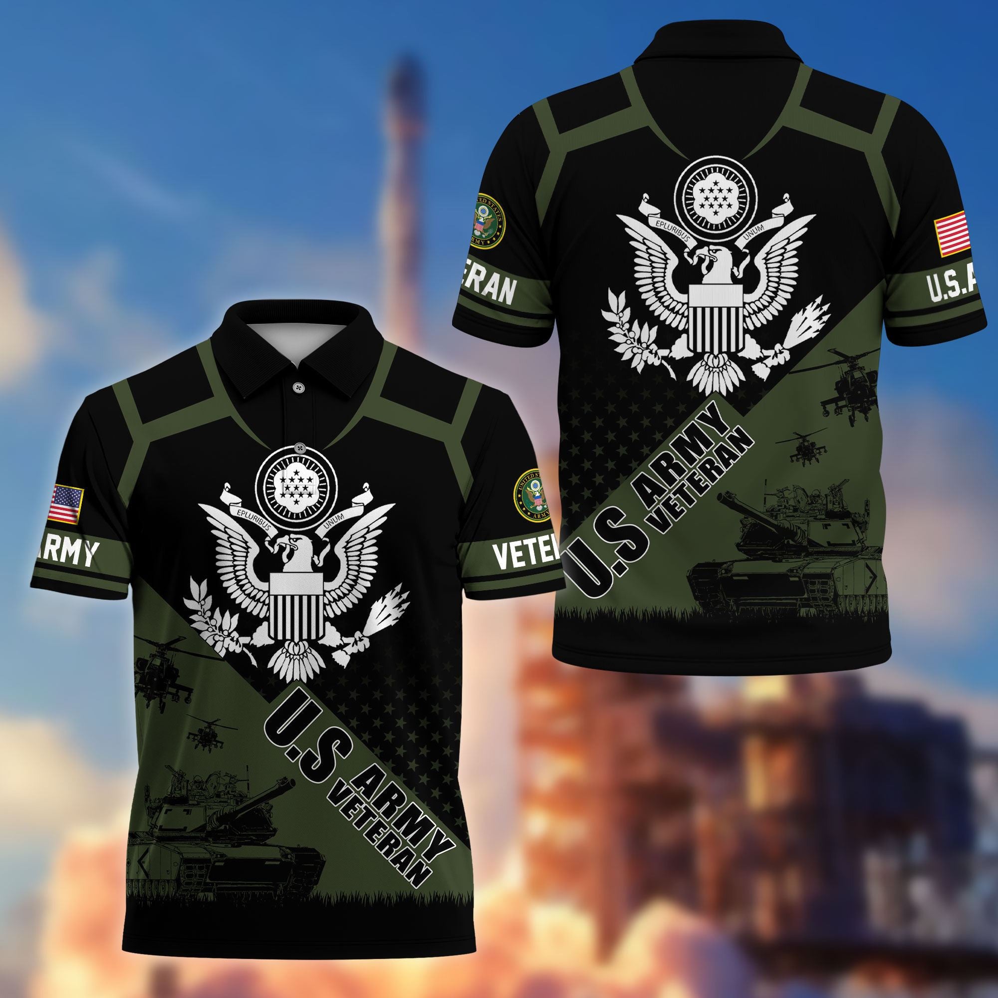 Premium US Veterans Polo Shirt BPHN050311, Gifts For US Veterans, Gifts On Father's Day, Independence Day, Armed Forces Day, Veterans Day.