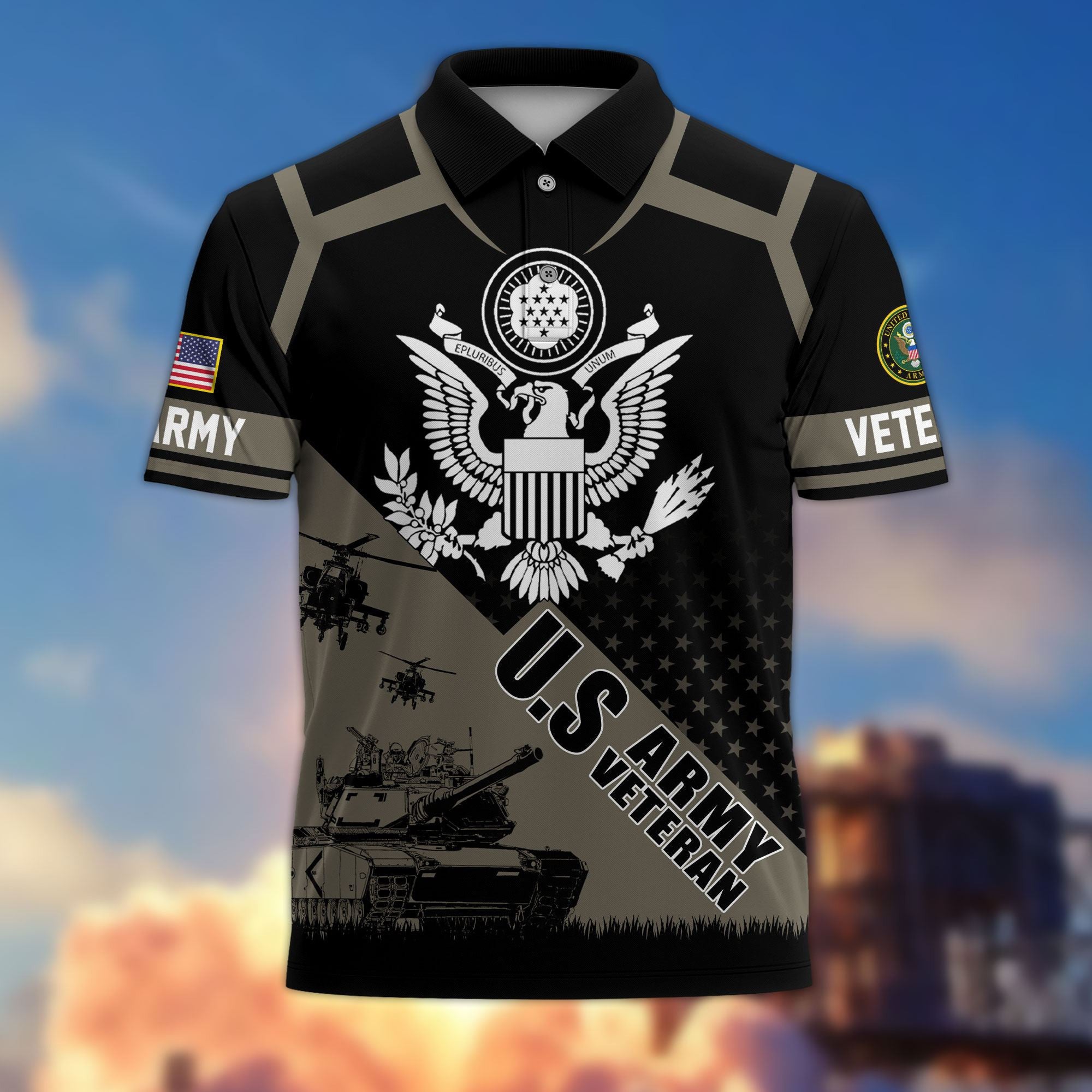 Premium US Veterans Polo Shirt BPHN050311, Gifts For US Veterans, Gifts On Father's Day, Independence Day, Armed Forces Day, Veterans Day.