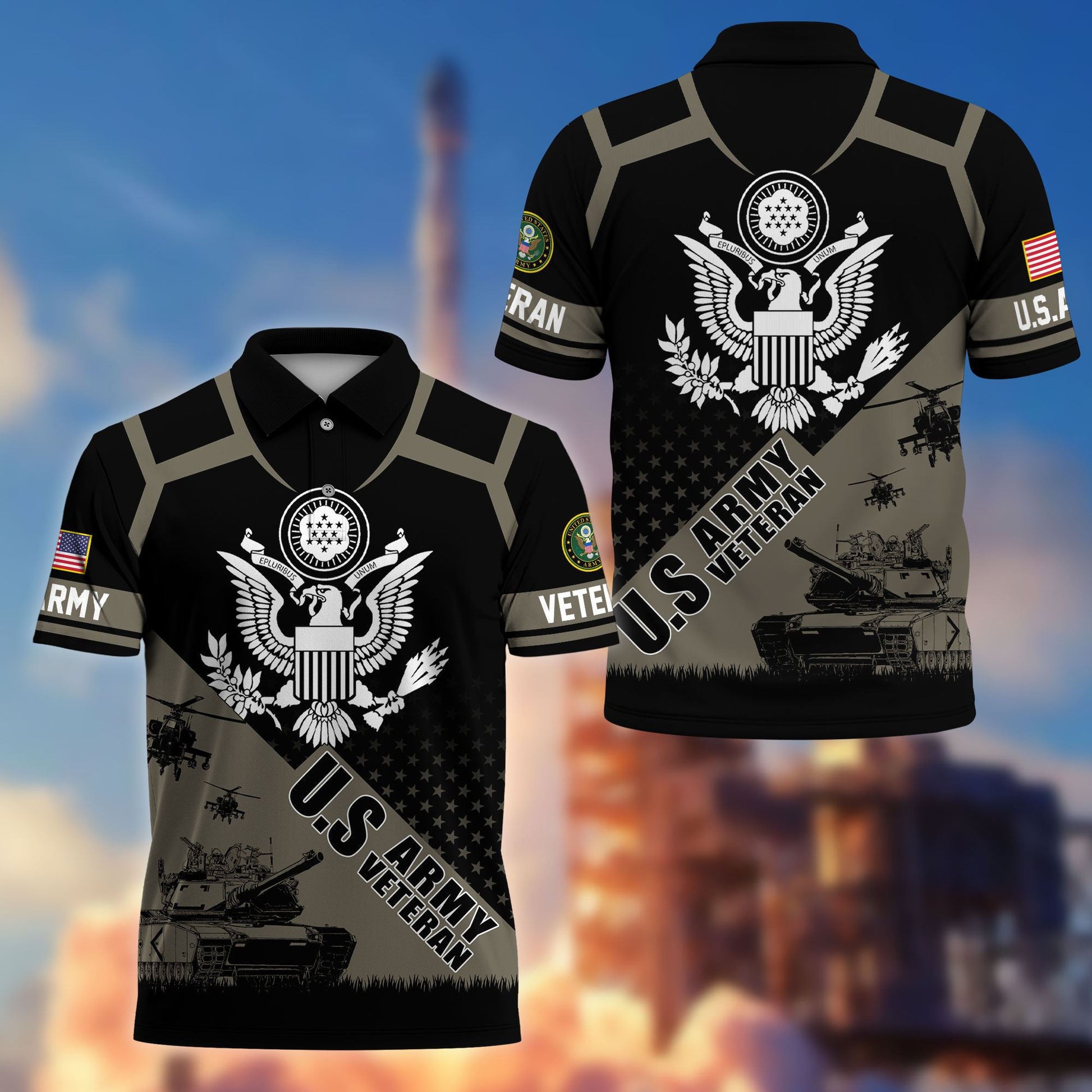 Premium US Veterans Polo Shirt BPHN050311, Gifts For US Veterans, Gifts On Father's Day, Independence Day, Armed Forces Day, Veterans Day.