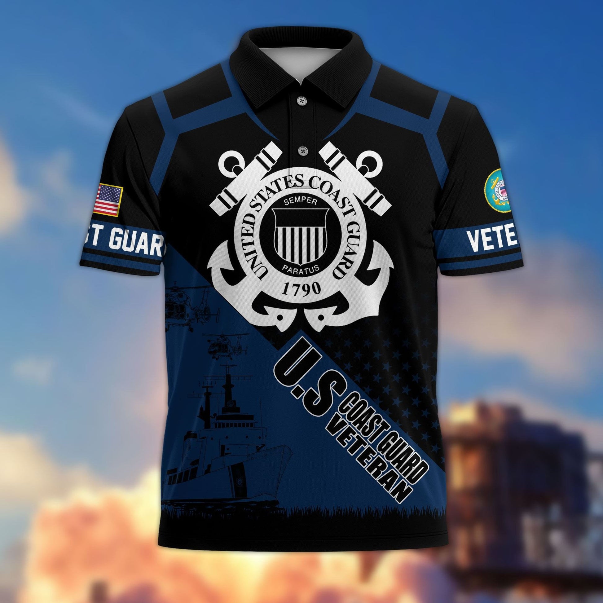 Premium US Veterans Polo Shirt BPHN050311, Gifts For US Veterans, Gifts On Father's Day, Independence Day, Armed Forces Day, Veterans Day.