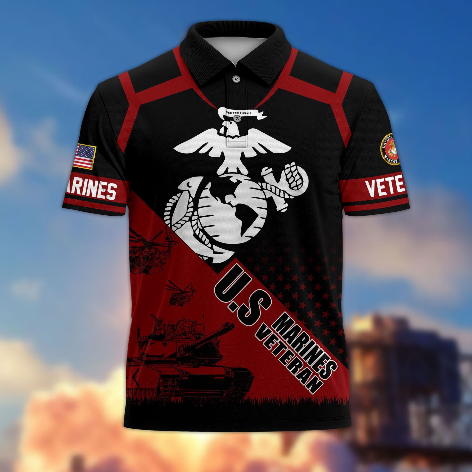 Premium US Veterans Polo Shirt BPHN050311, Gifts For US Veterans, Gifts On Father's Day, Independence Day, Armed Forces Day, Veterans Day.