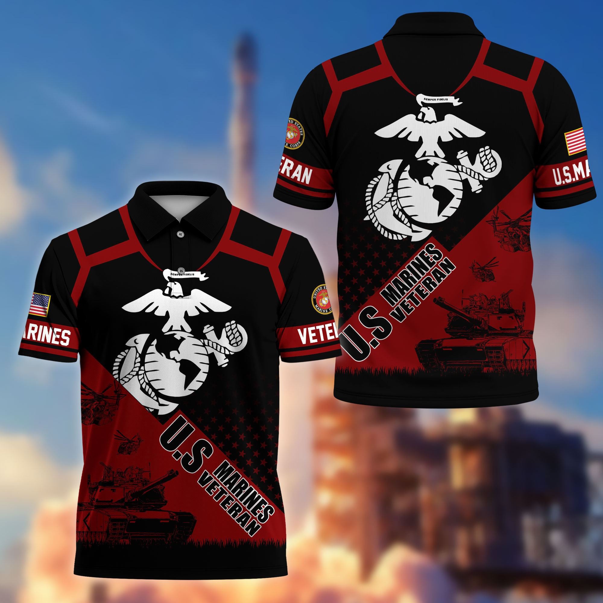 Premium US Veterans Polo Shirt BPHN050311, Gifts For US Veterans, Gifts On Father's Day, Independence Day, Armed Forces Day, Veterans Day.