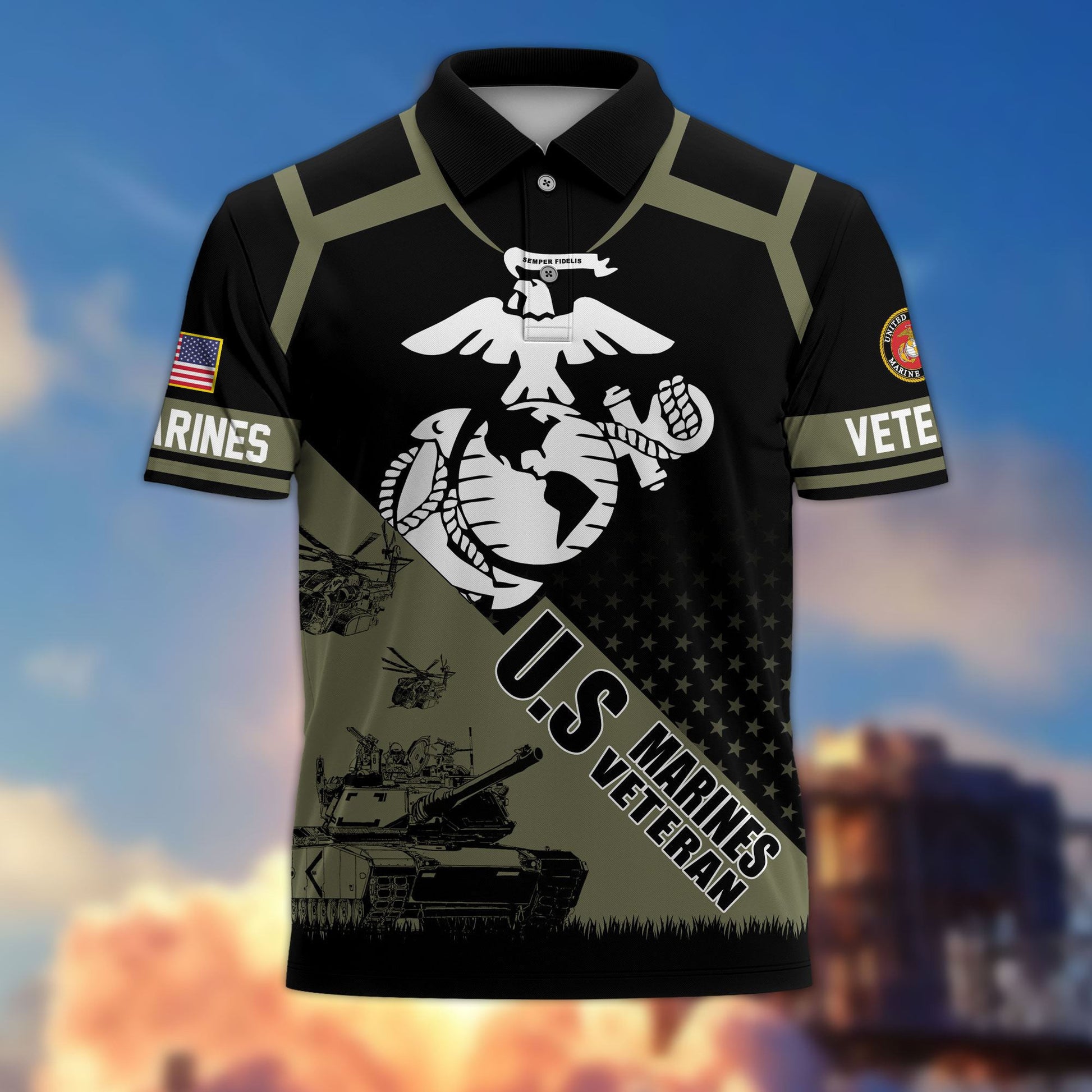 Premium US Veterans Polo Shirt BPHN050311, Gifts For US Veterans, Gifts On Father's Day, Independence Day, Armed Forces Day, Veterans Day.