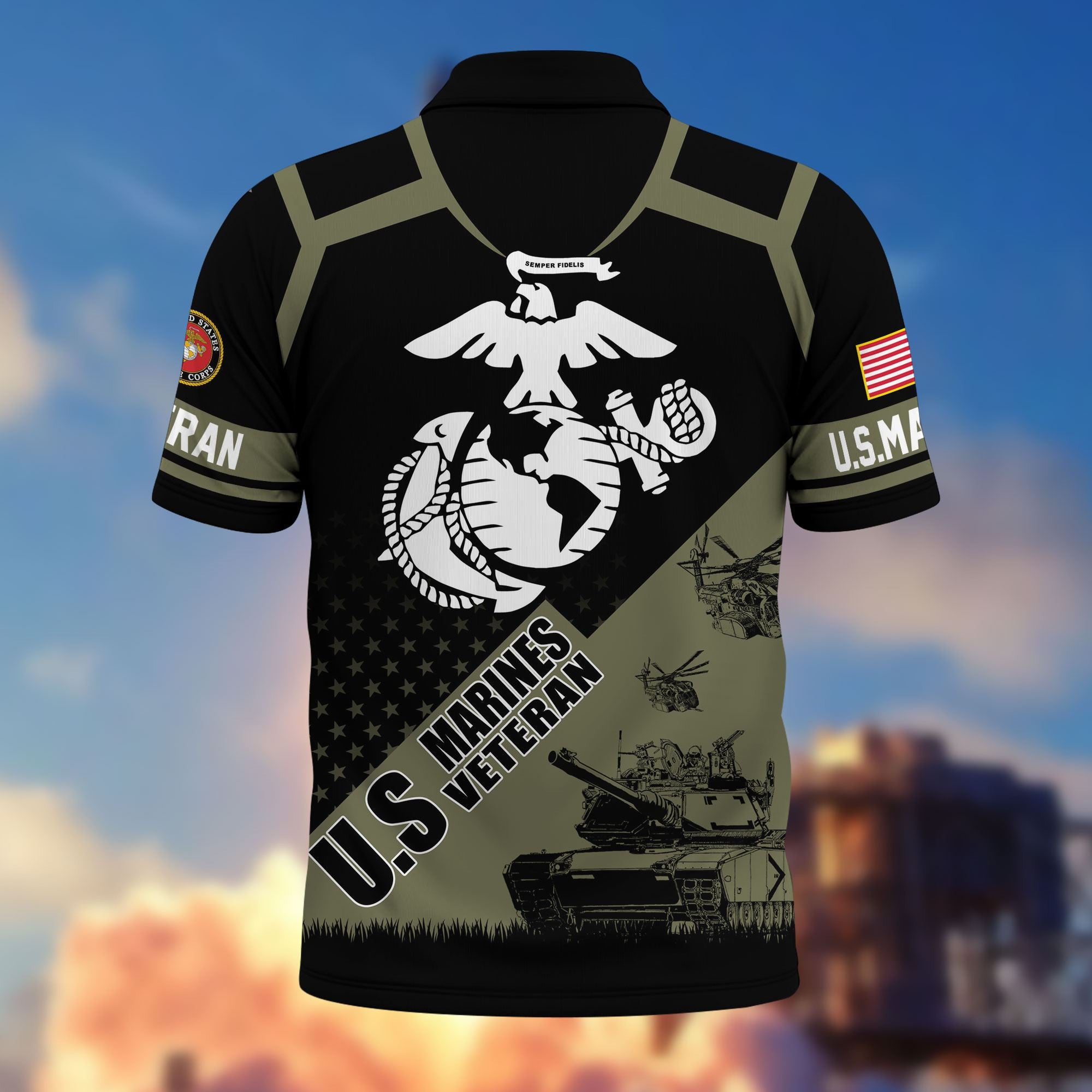 Premium US Veterans Polo Shirt BPHN050311, Gifts For US Veterans, Gifts On Father's Day, Independence Day, Armed Forces Day, Veterans Day.