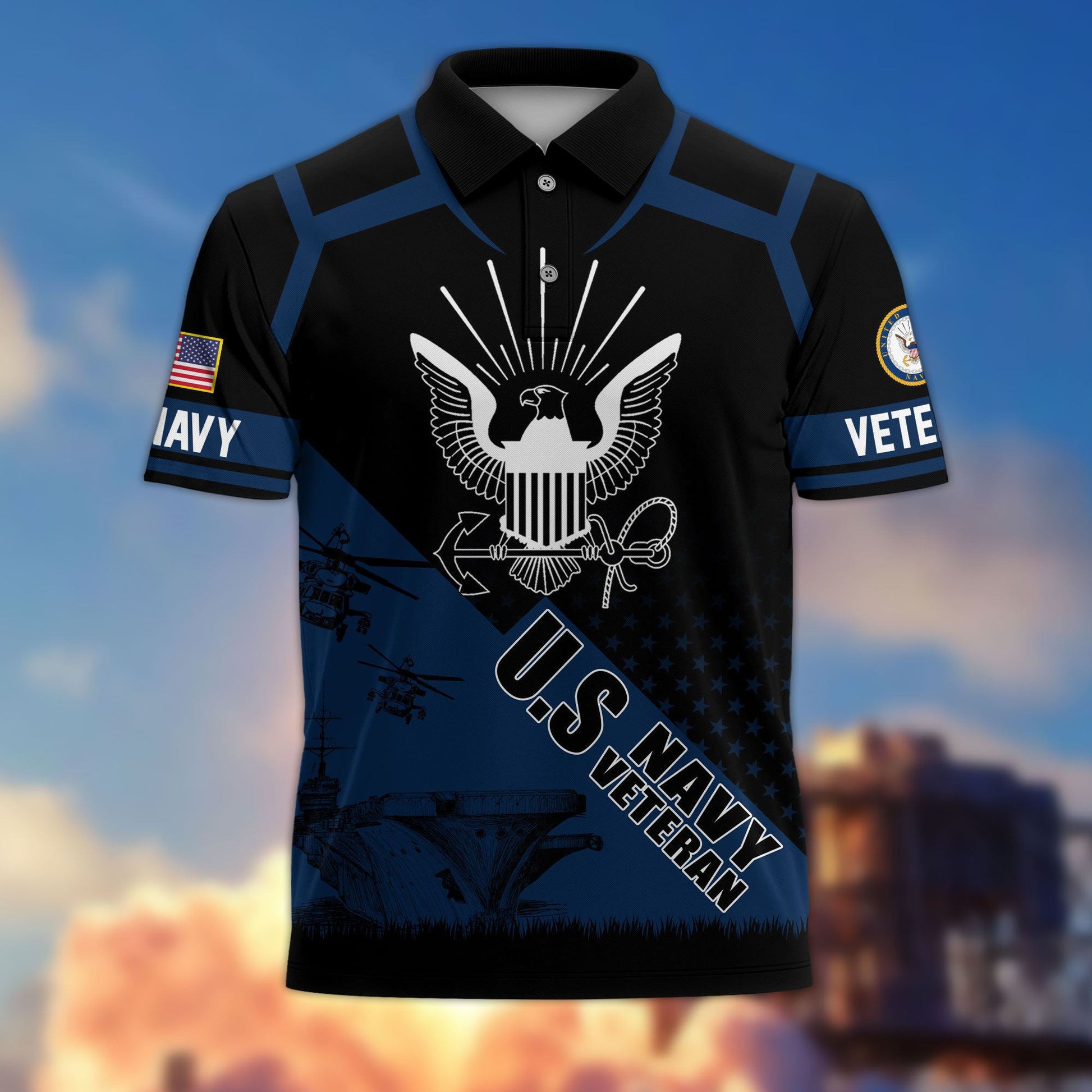 Premium US Veterans Polo Shirt BPHN050311, Gifts For US Veterans, Gifts On Father's Day, Independence Day, Armed Forces Day, Veterans Day.