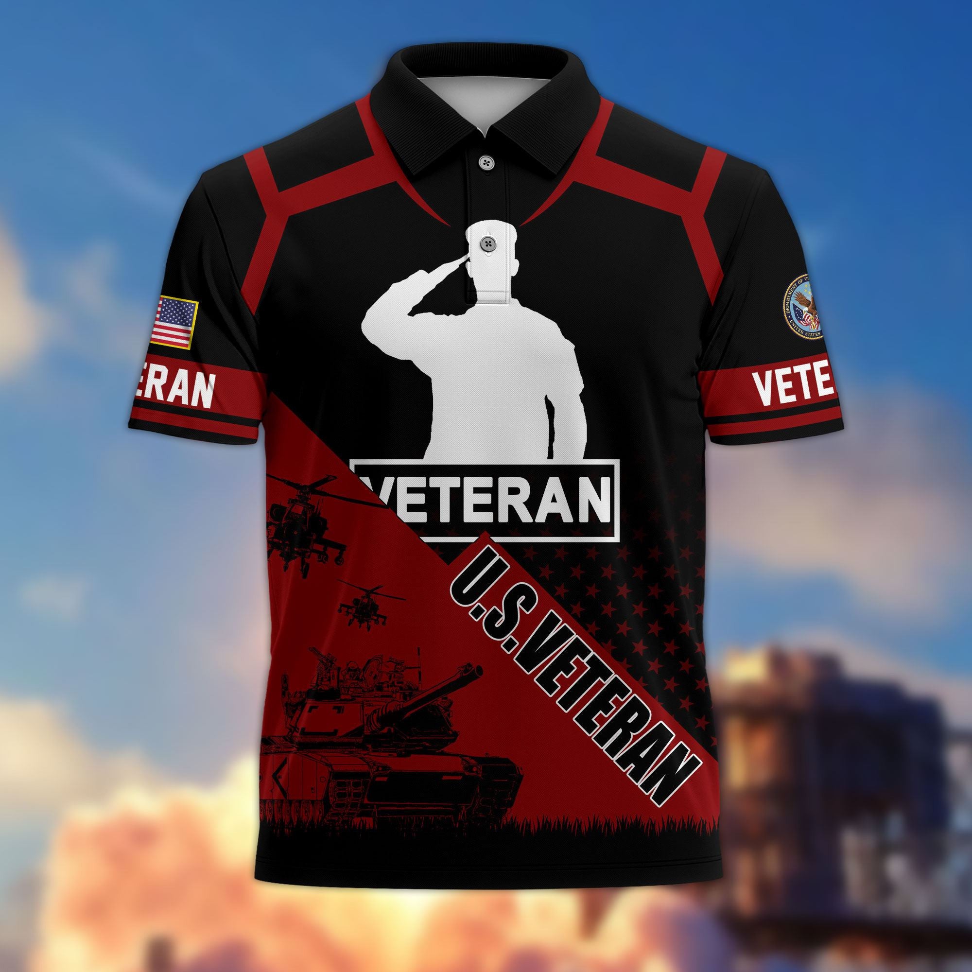 Premium US Veterans Polo Shirt BPHN050311, Gifts For US Veterans, Gifts On Father's Day, Independence Day, Armed Forces Day, Veterans Day.