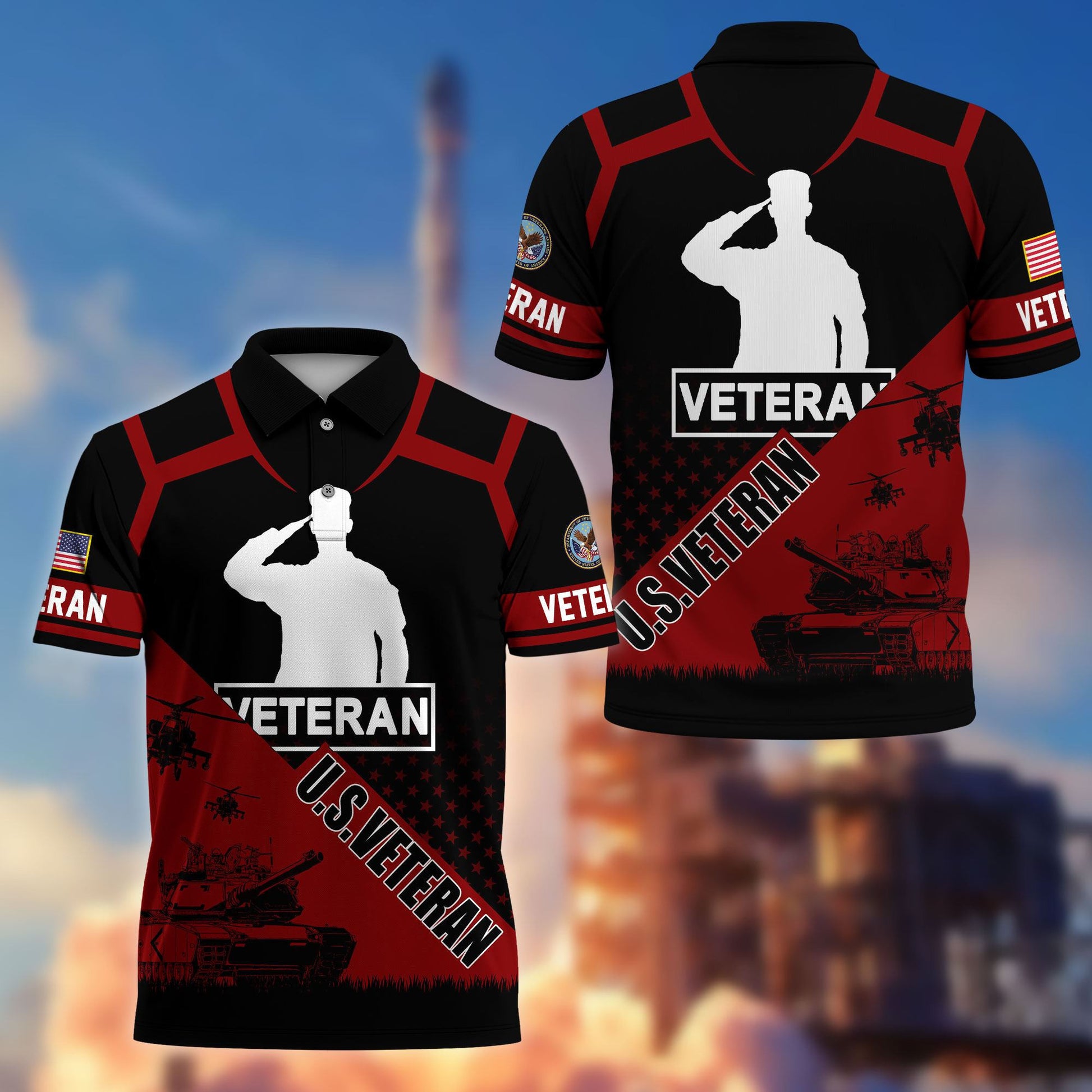 Premium US Veterans Polo Shirt BPHN050311, Gifts For US Veterans, Gifts On Father's Day, Independence Day, Armed Forces Day, Veterans Day.