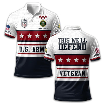 Premium Custom US Army Polo Shirt VPVC213201, Gifts For Army Veteran, Gifts For Dad, For Husband, Best Gifts On Father's Day, Armed Forces Day, Independence Day, Veterans Day.