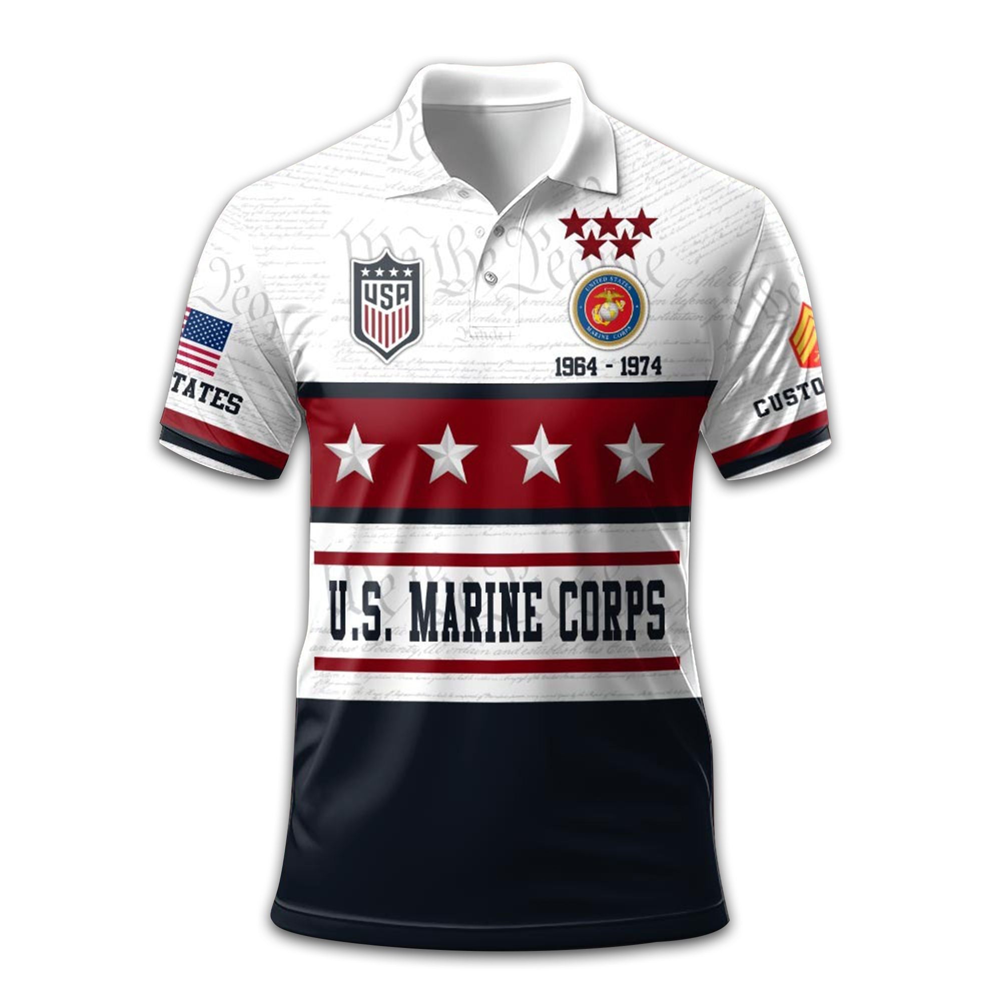 Premium Custom USMC Polo Shirt VPVC213203, Gifts For Marine Veteran, Gifts For Dad, For Husband, Best Gifts On Father's Day, Armed Forces Day, Independence Day, Veterans Day.