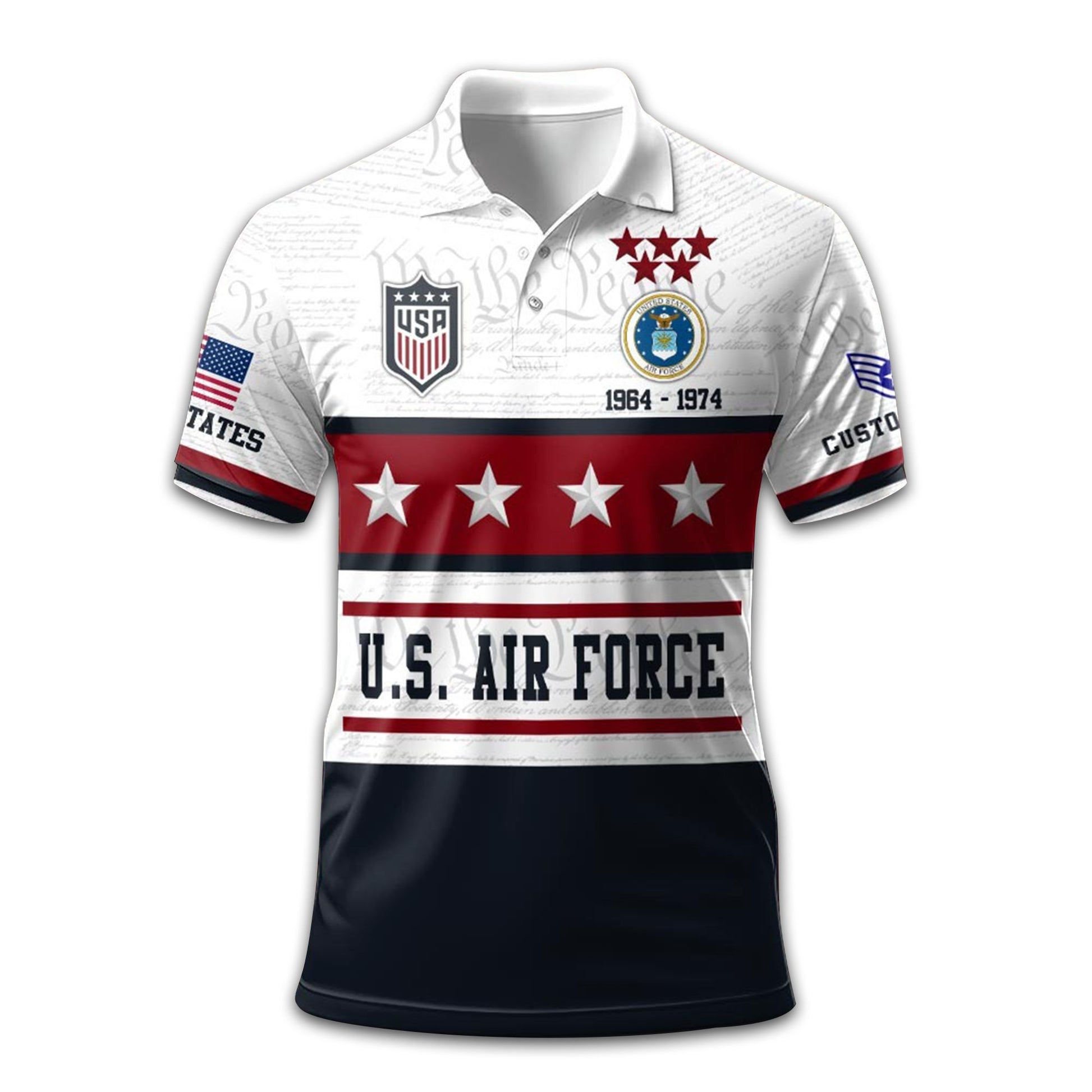 Premium Custom USAF Polo Shirt VPVC213204, Gifts For Air Force Veteran, Gifts For Dad, For Husband, Best Gifts On Father's Day, Armed Forces Day, Independence Day, Veterans Day.