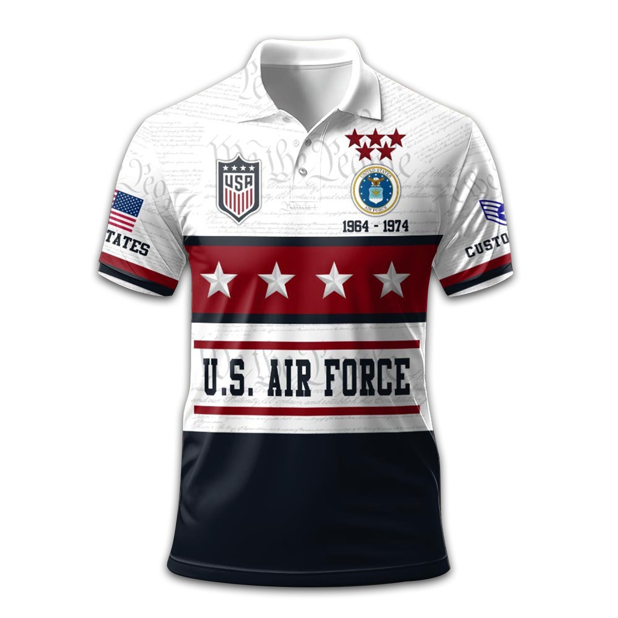 Premium Custom USAF Polo Shirt VPVC213204, Gifts For Air Force Veteran, Gifts For Dad, For Husband, Best Gifts On Father's Day, Armed Forces Day, Independence Day, Veterans Day.