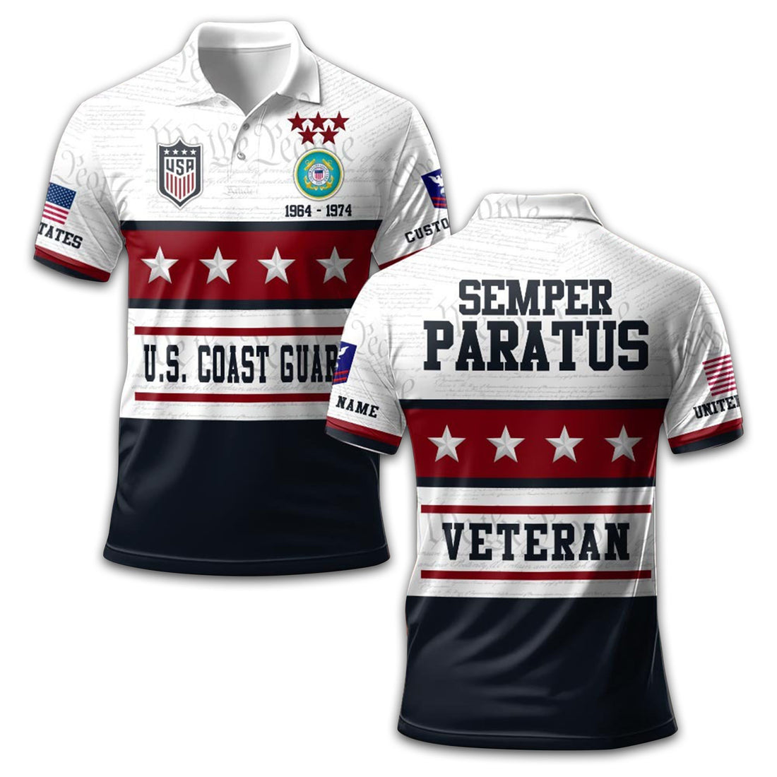 Premium Custom USCG Polo Shirt VPVC213205, Gifts For Coast Guard Veteran, Gifts For Dad, For Husband, Best Gifts On Father's Day, Armed Forces Day, Independence Day, Veterans Day.