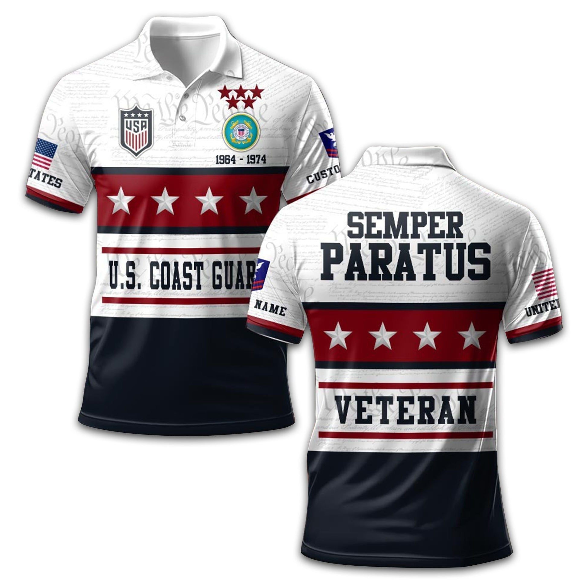 Premium Custom USCG Polo Shirt VPVC213205, Gifts For Coast Guard Veteran, Gifts For Dad, For Husband, Best Gifts On Father's Day, Armed Forces Day, Independence Day, Veterans Day.