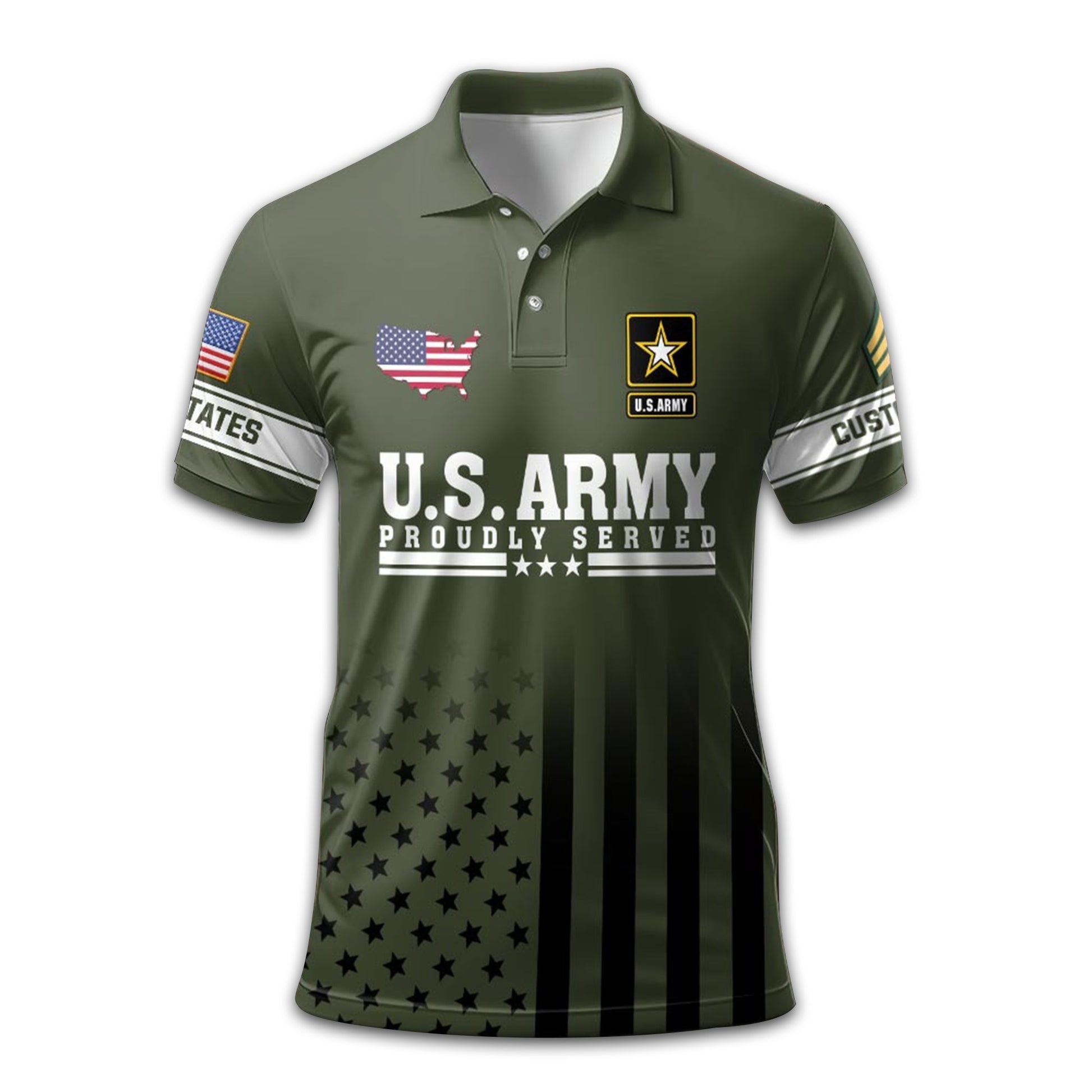 Premium US Army Polo Shirt VPVC213206, Custom Name, Rank Gifts For Army Veteran, Best Gifts On Father's Day, Armed Forces Day, Independence Day, Veterans Day.