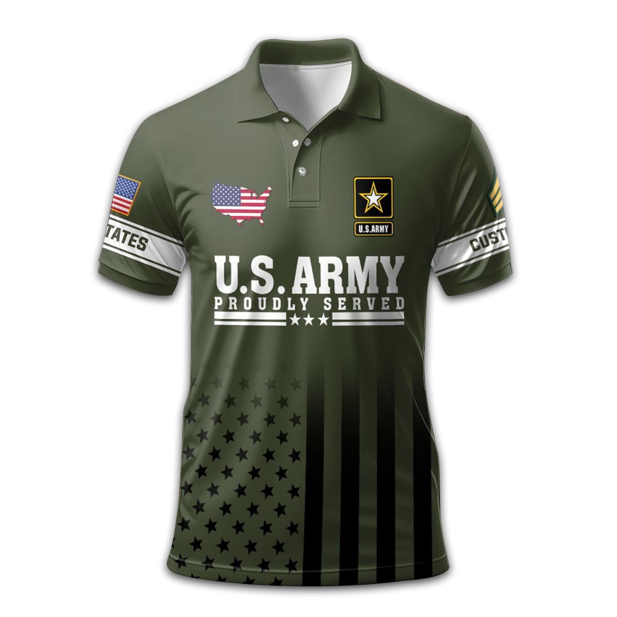 Premium US Army Polo Shirt VPVC213206, Custom Name, Rank Gifts For Army Veteran, Best Gifts On Father's Day, Armed Forces Day, Independence Day, Veterans Day.