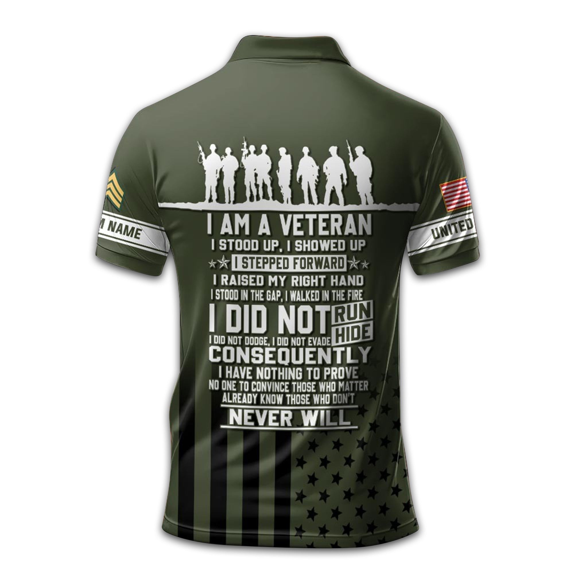 Premium US Army Polo Shirt VPVC213206, Custom Name, Rank Gifts For Army Veteran, Best Gifts On Father's Day, Armed Forces Day, Independence Day, Veterans Day.