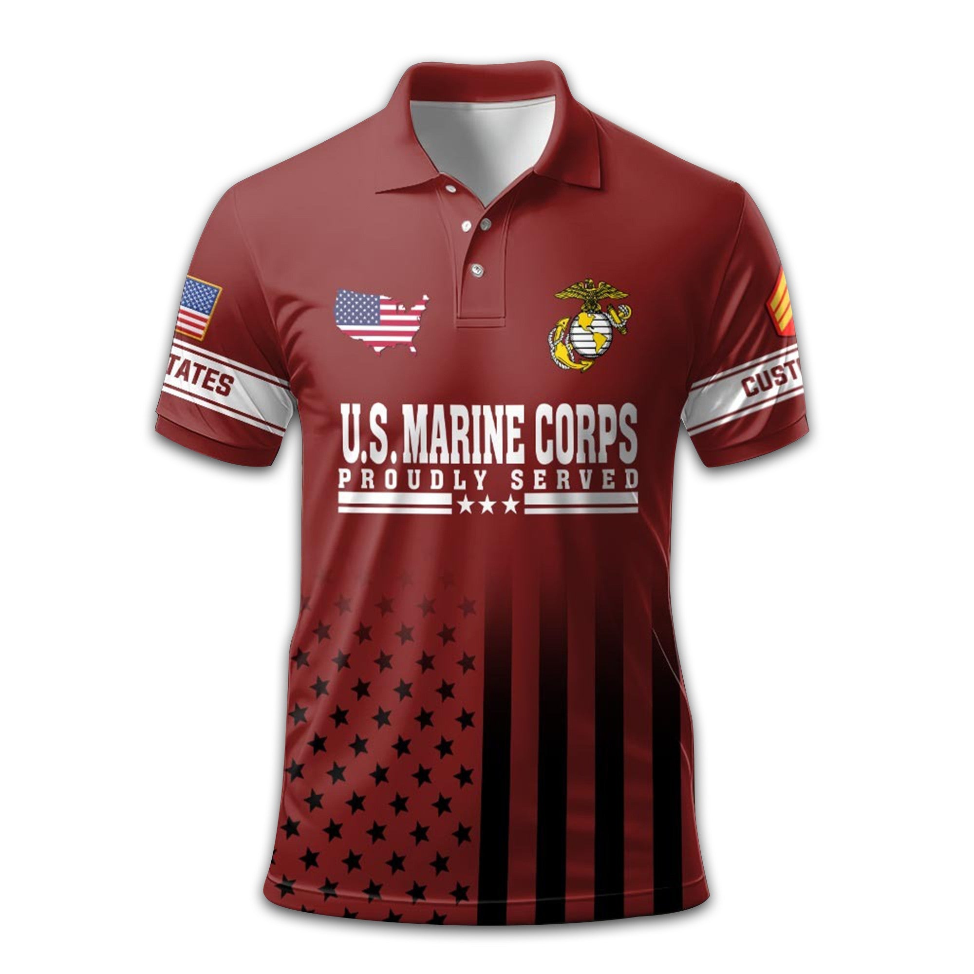 Premium USMC Polo Shirt VPVC213208, Custom Name, Rank Gifts For Marine Veteran, Best Gifts On Father's Day, Armed Forces Day, Independence Day, Veterans Day.