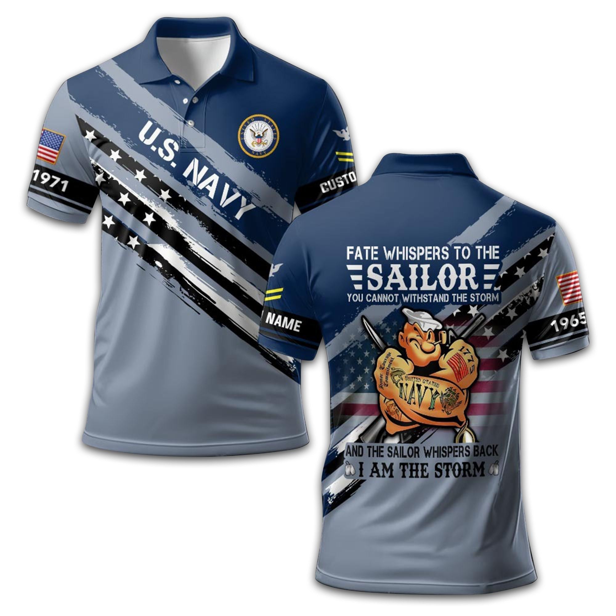 Premium Custom US Navy Polo Shirt VPVC213302, Gifts For Navy Veteran, Best Gifts On Father's Day, Armed Forces Day, Independence Day, Veterans Day.