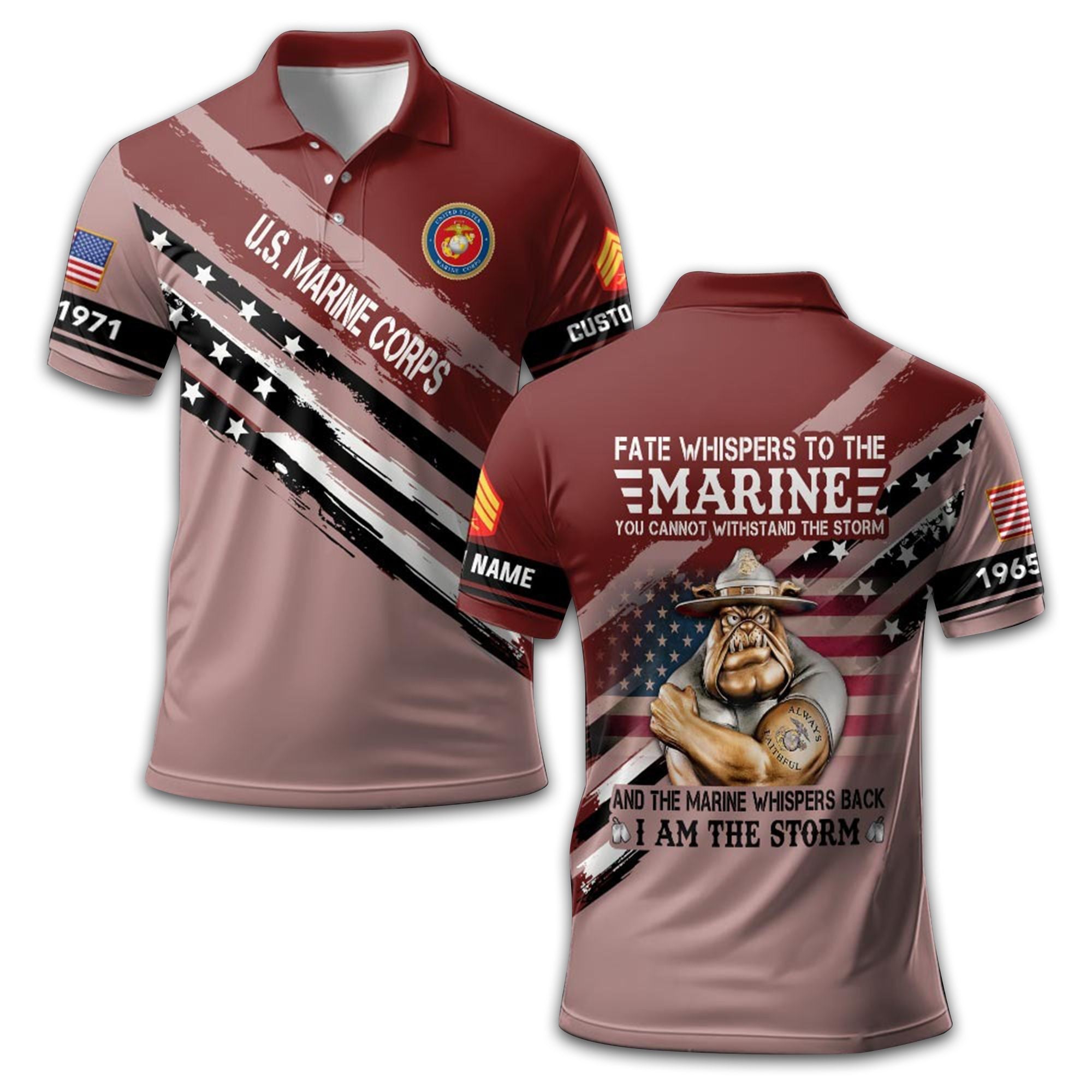Premium Custom USMC Polo Shirt VPVC213303, Gifts For Marine Veteran, Best Gifts On Father's Day, Armed Forces Day, Independence Day, Veterans Day.