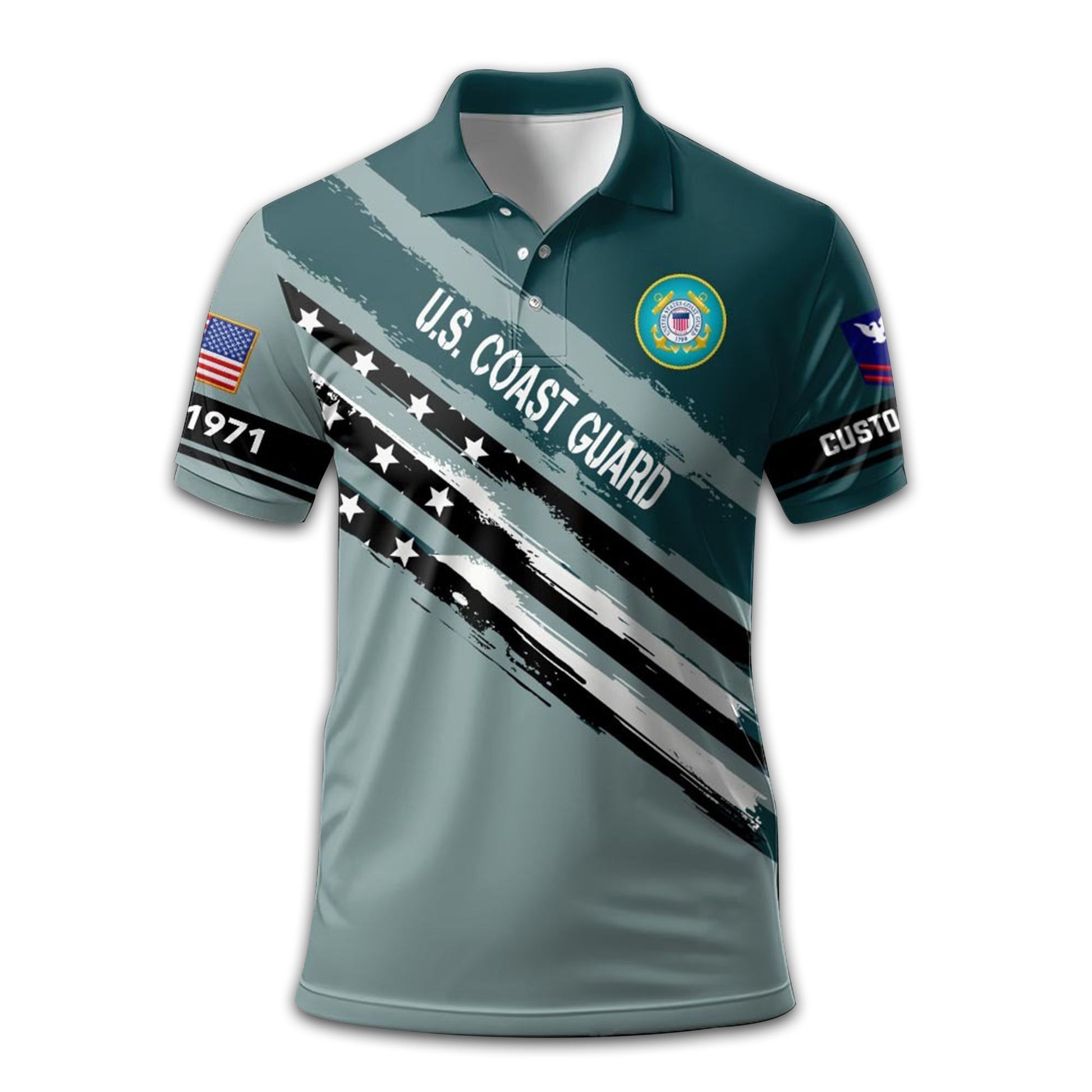 Premium Custom USCG Polo Shirt VPVC213305, Gifts For Coast Guard Veteran, Best Gifts On Father's Day, Armed Forces Day, Independence Day, Veterans Day.